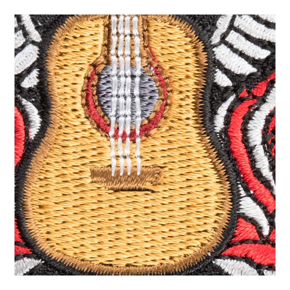 PatchStop Guitar Roses Angel Wings Iron On Patches for Clothing & Jeans - 3x3 Inch Small DIY Sew On Embroidered Patches for Jackets, Bags, Backpacks - Decorative Music Patches for Denim, Hoodies & DIY Crafts | Perfect for Customizing Outfits, Accessories & Gifts