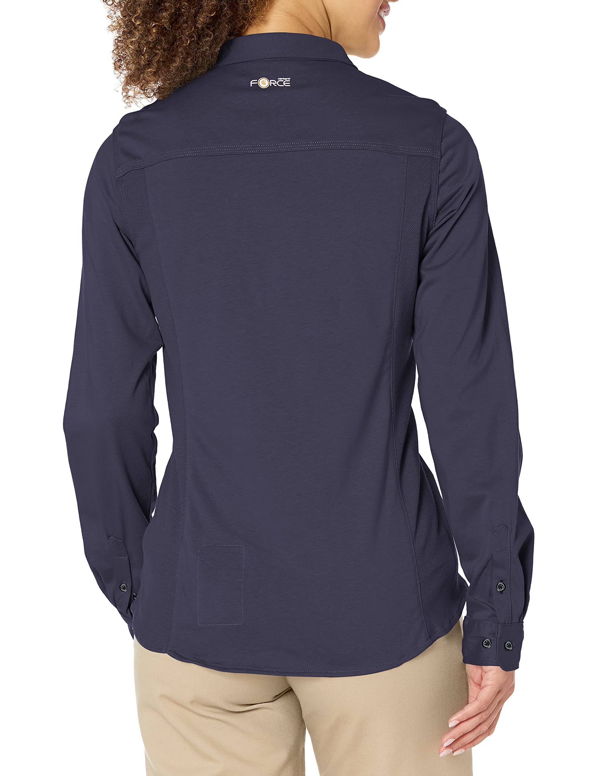 Carhartt Women's Flame Resistant Force Cotton Hybrid Shirt - FR Workwear for Construction, Oilfield & Industrial Safety (Long Sleeve, Durable Comfort)