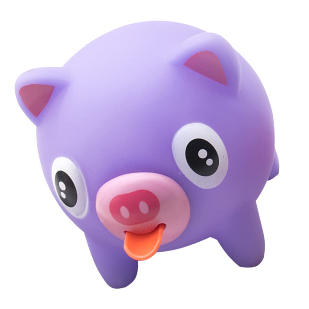NUOBESTY Slow Rising Squeeze Pig Toy for Kids - Stress Relief & Sensory Fidget Toy, Fun Animal Squeeze Stick for Anxiety Relief & Decompression (Purple) - Perfect for Classroom, Home & Travel Use
