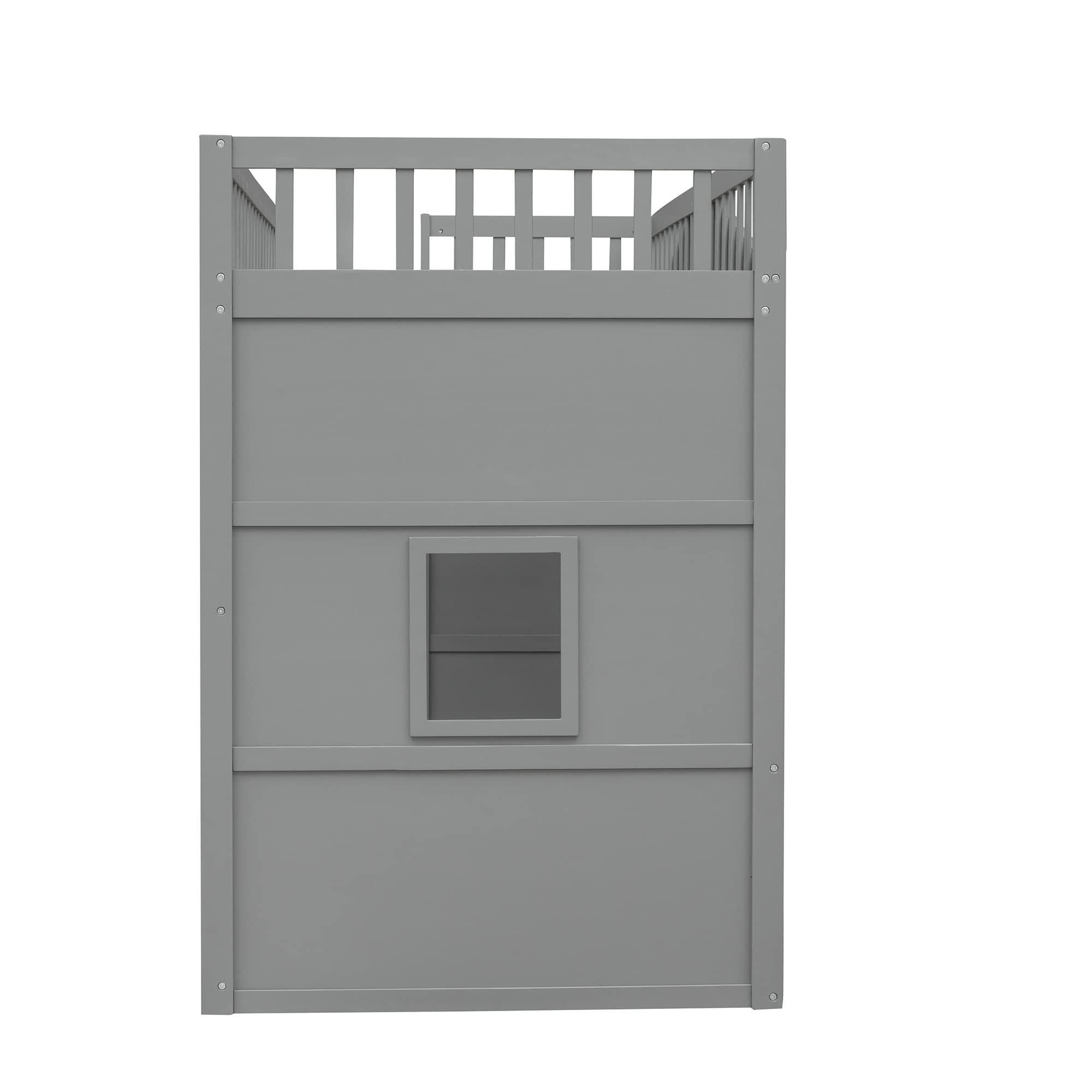 MERITLINE Twin Size Wooden Loft Bed for Kids & Teens - Sturdy High Loft Bed Frame with Side Ladder, 51.6