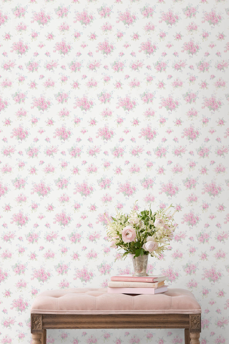 Breezy Ikat Rose Peel & Stick Wallpaper - Self-Adhesive Removable Wall Decor for Bedroom, Living Room & Nursery - Easy DIY Home Renovation