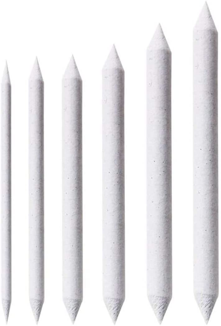 6-Piece Blending Stumps and Tortillons Set for Drawing, Sketching & Colored Pencils - Professional Art Blenders with White Durable Tips - Perfect for Artists, Students & DIY Craft Projects