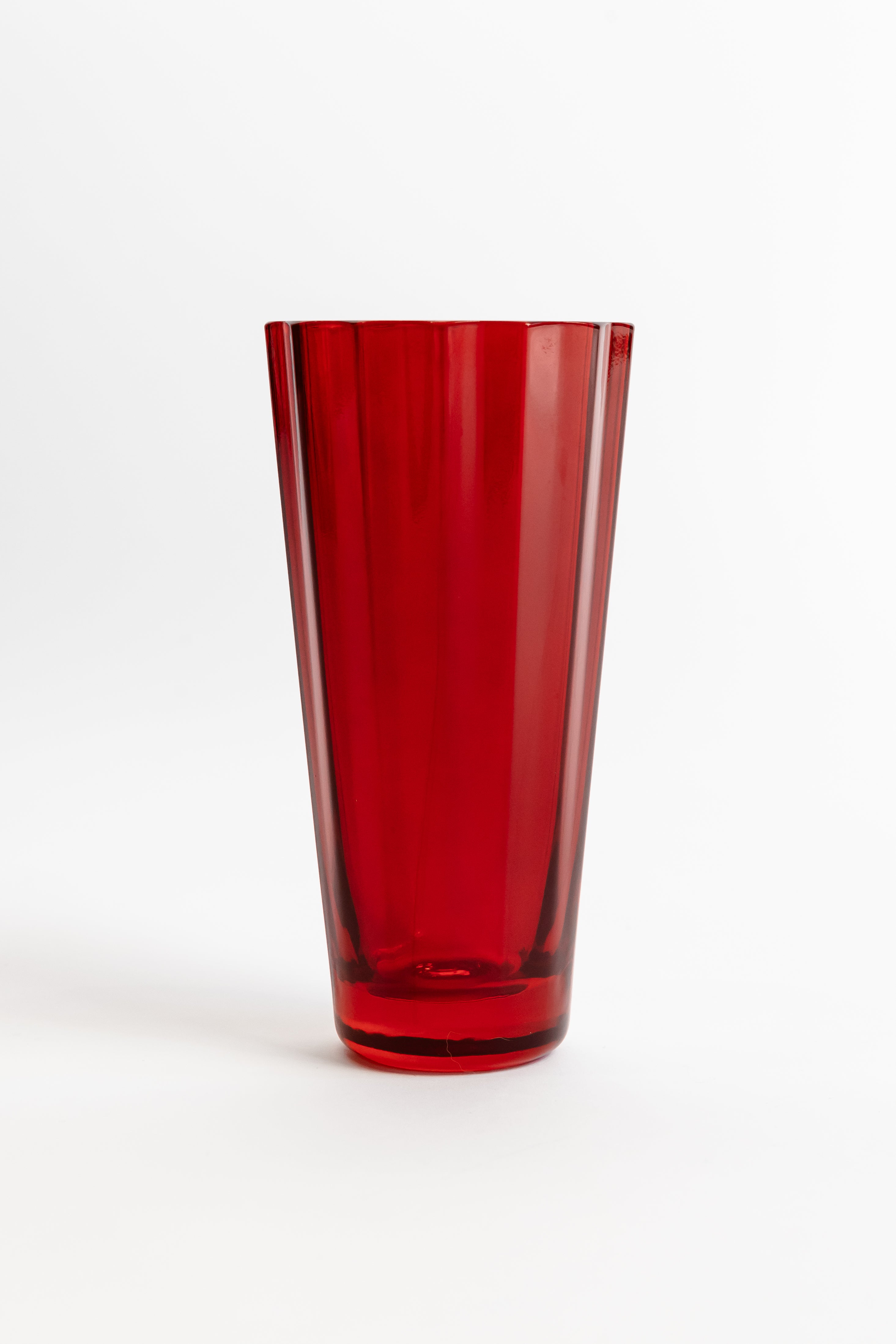 Estelle Colored Sunday Highball Glasses Set of 6 - Vibrant Red Cocktail Glasses for Margaritas, Iced Tea & Party Drinks