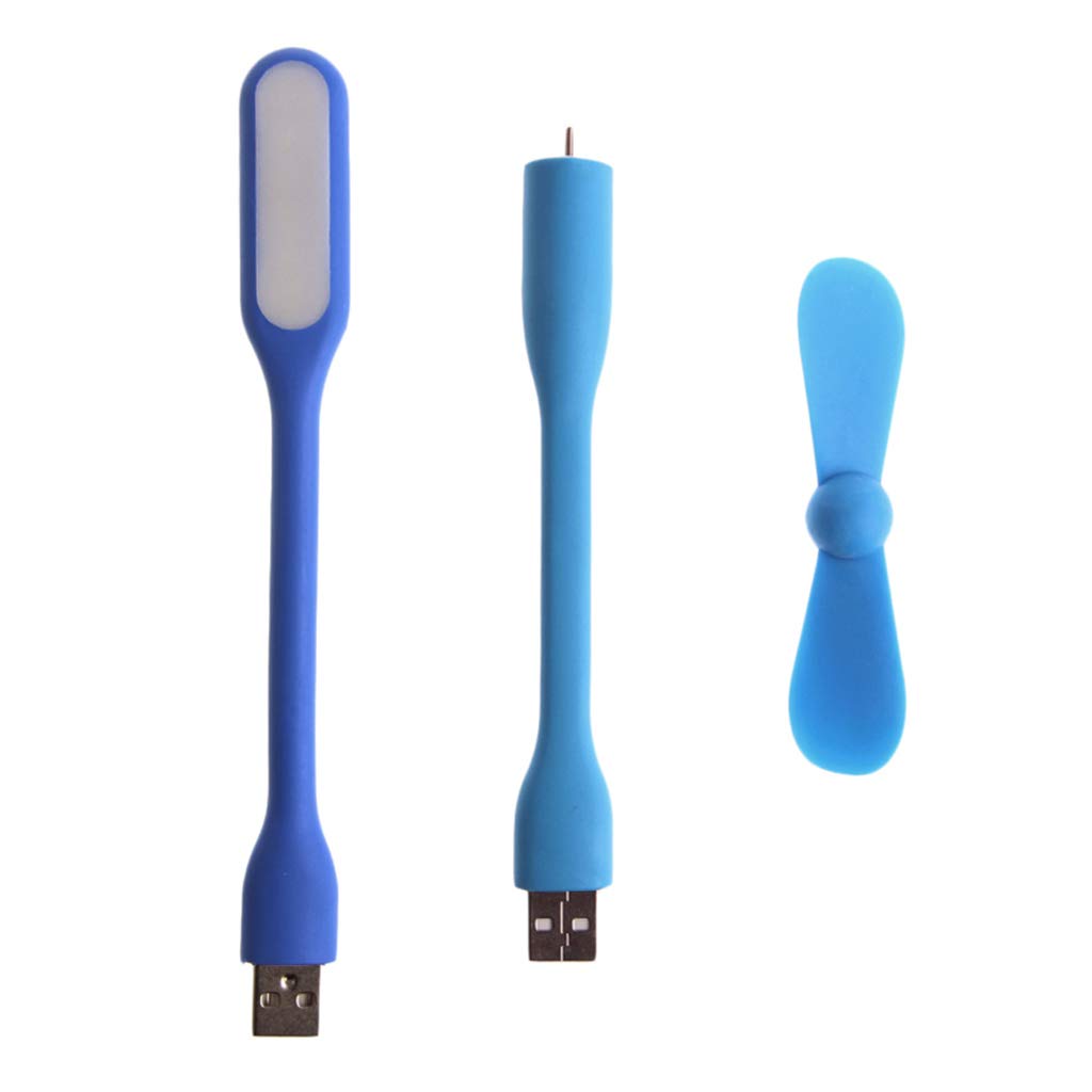 Portable USB Desk Fan with LED Light - 5V Flexible Mini Fan for Laptop, Computer, Camping & Office Use - USB Powered Cooling Fan & Night Light for Home, Travel & Workspace