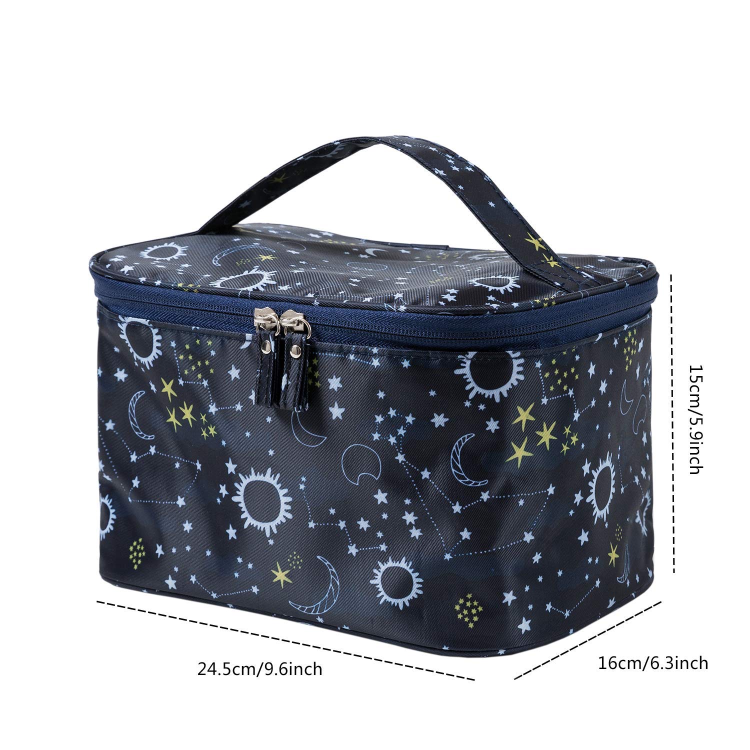 HOYOFO Waterproof Makeup Bag for Women Travel - Large Cosmetic Organizer Case with Starry Sky Design - Perfect for Travel, Gym, and Daily Use
