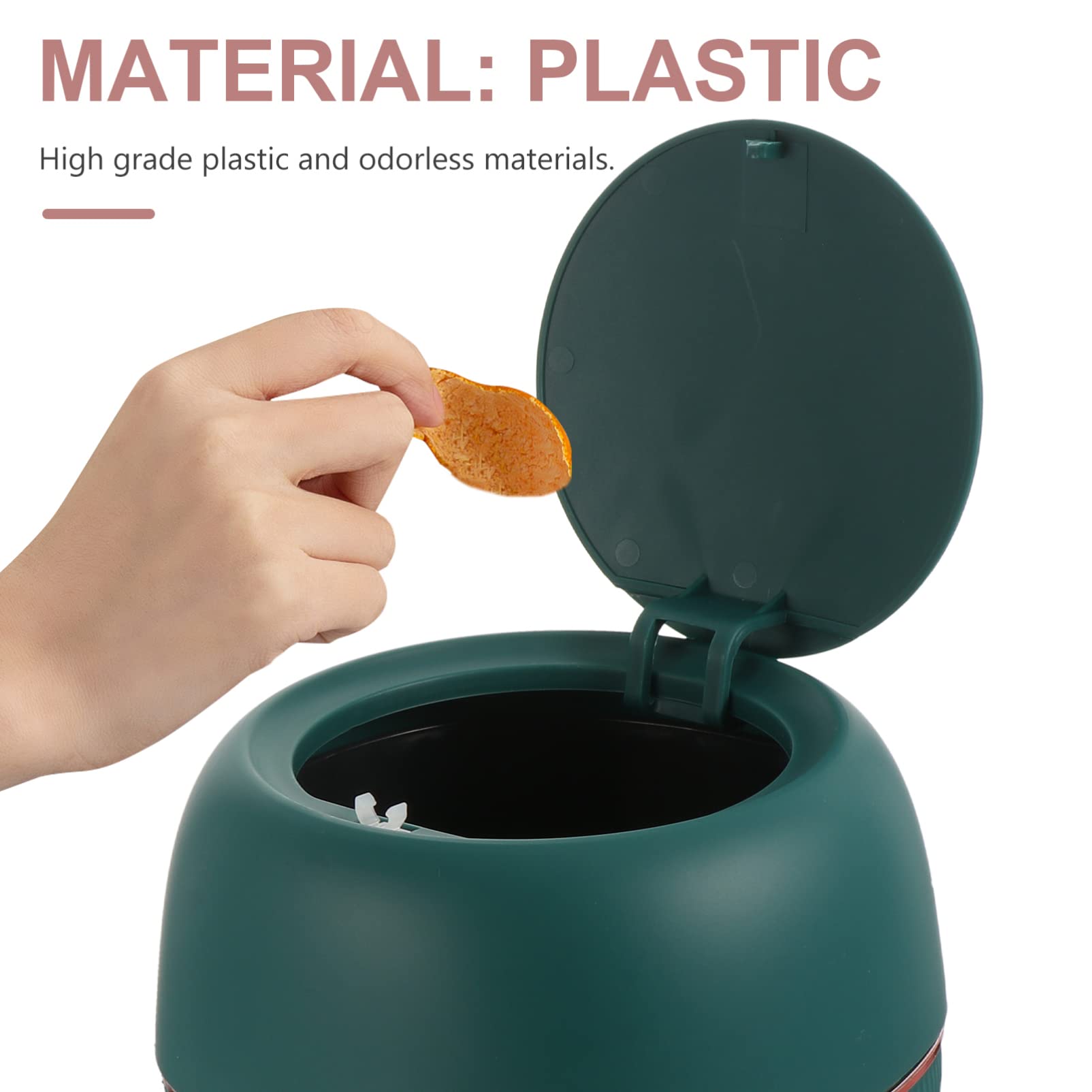 Mini Desktop Trash Can with Lid - Small Plastic Waste Bin for Office, Home & Study Table | Compact Garbage Organizer for Desk, Countertop & Workspace