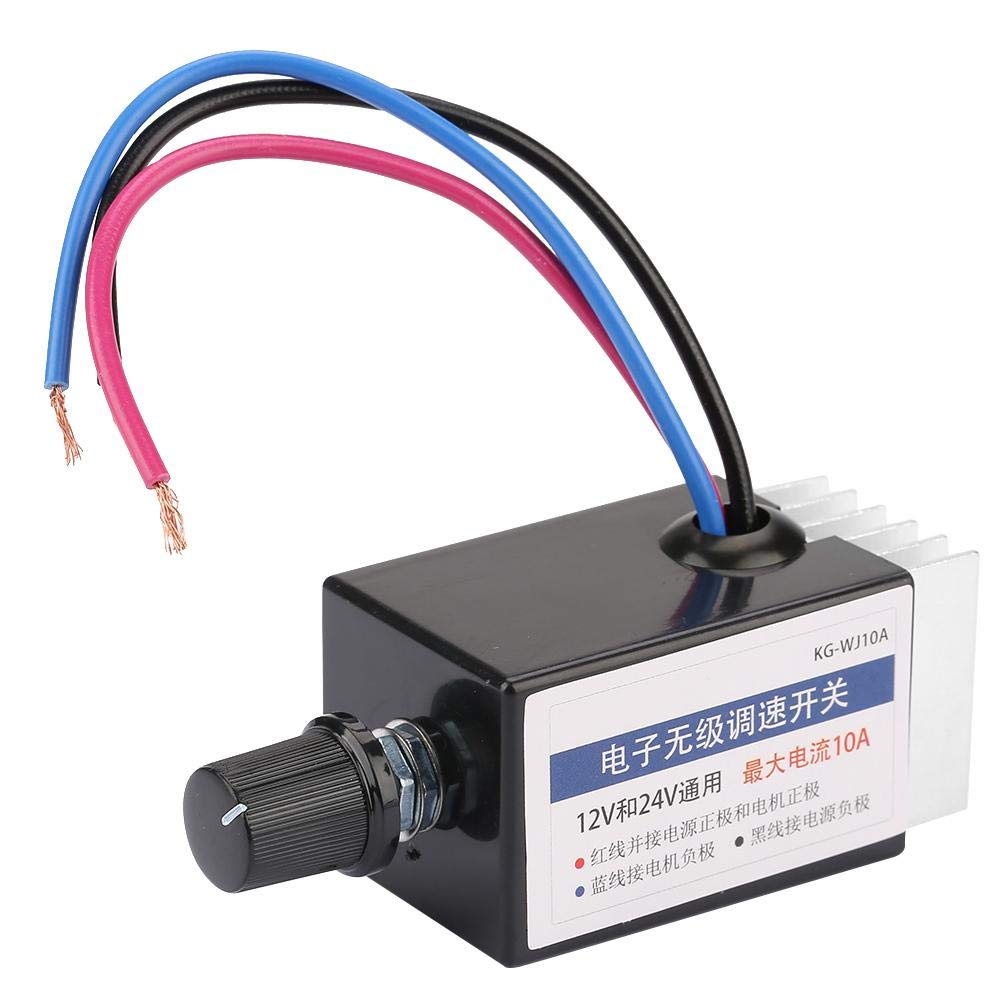12V/24V DC Motor Speed Controller - Variable Fan Speed Regulator for Car, Truck & RV Cooling Systems - Perfect for Automotive, Marine & DIY Projects