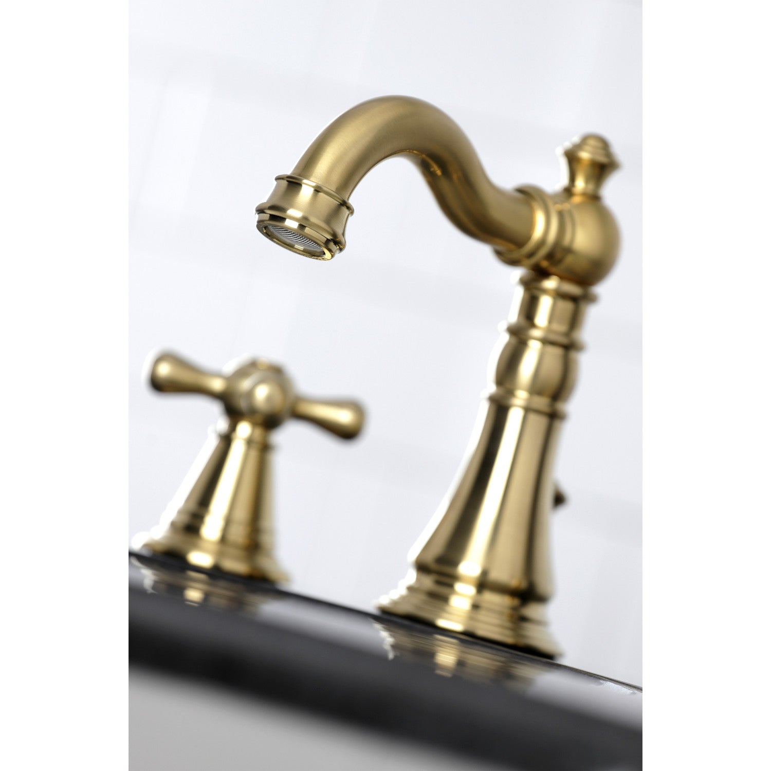 American Classic FSC1973AAX 3-Hole Widespread Bathroom Faucet with Brass Pop-Up Drain - Brushed Brass Finish - Perfect for Modern Vanities & Bathroom Renovations