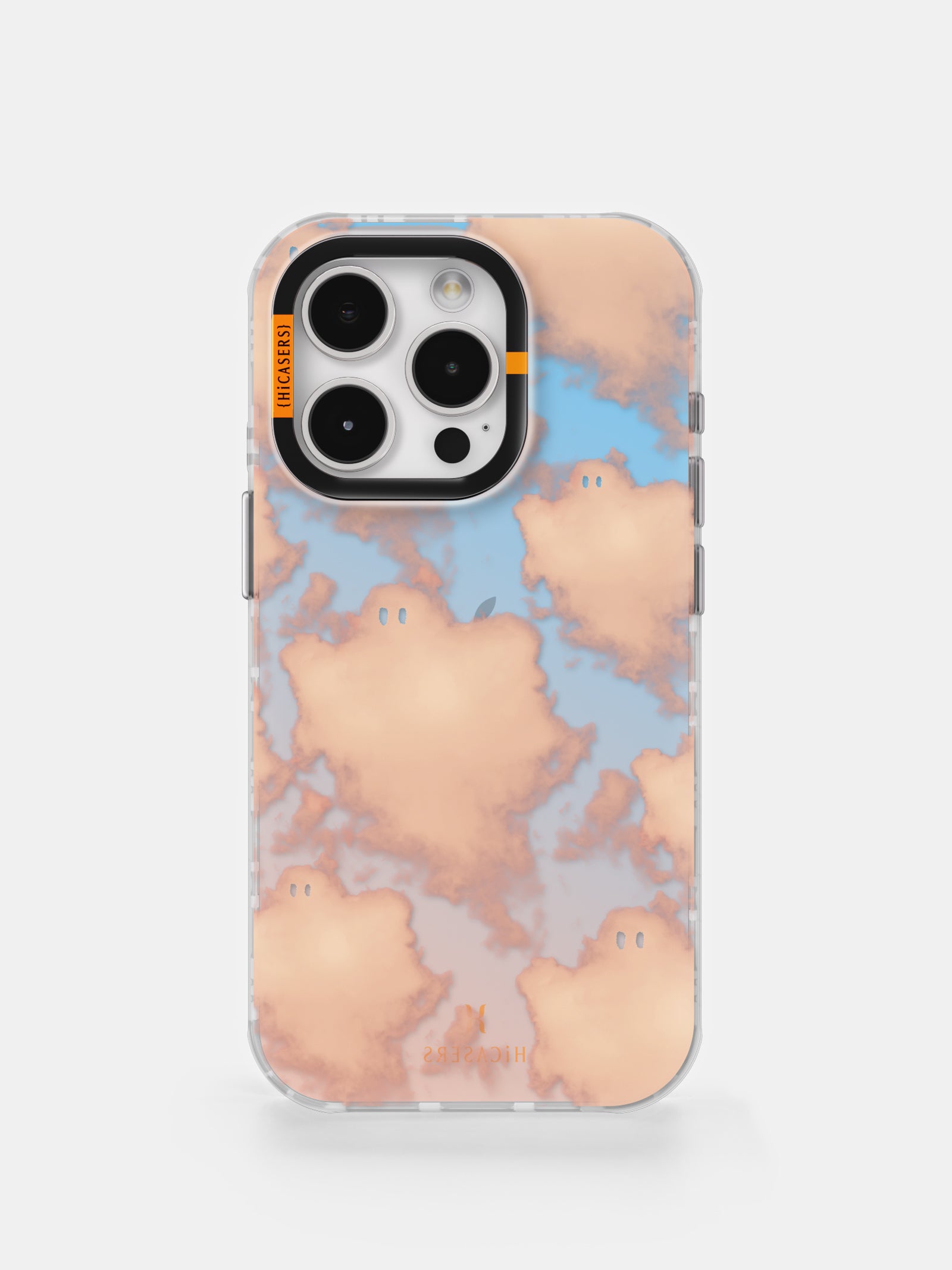 Iridescent Hot Pink Cloudy Ghosts Pattern Phone Case - Trendy Protective Cover for iPhone & Samsung, Perfect for Halloween & Spooky Themes
