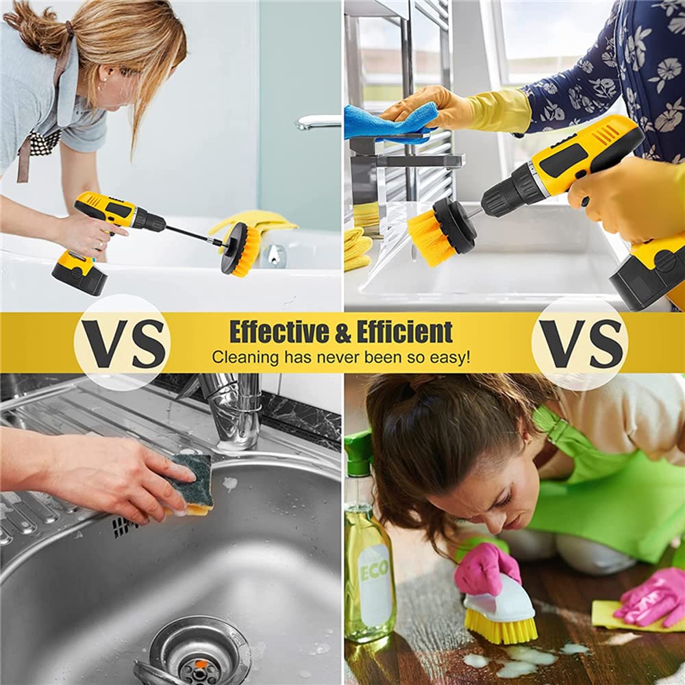Power Drill Brush Kit - Car Detailing & Polishing Pads for Interior, Boat, Bathroom Cleaning