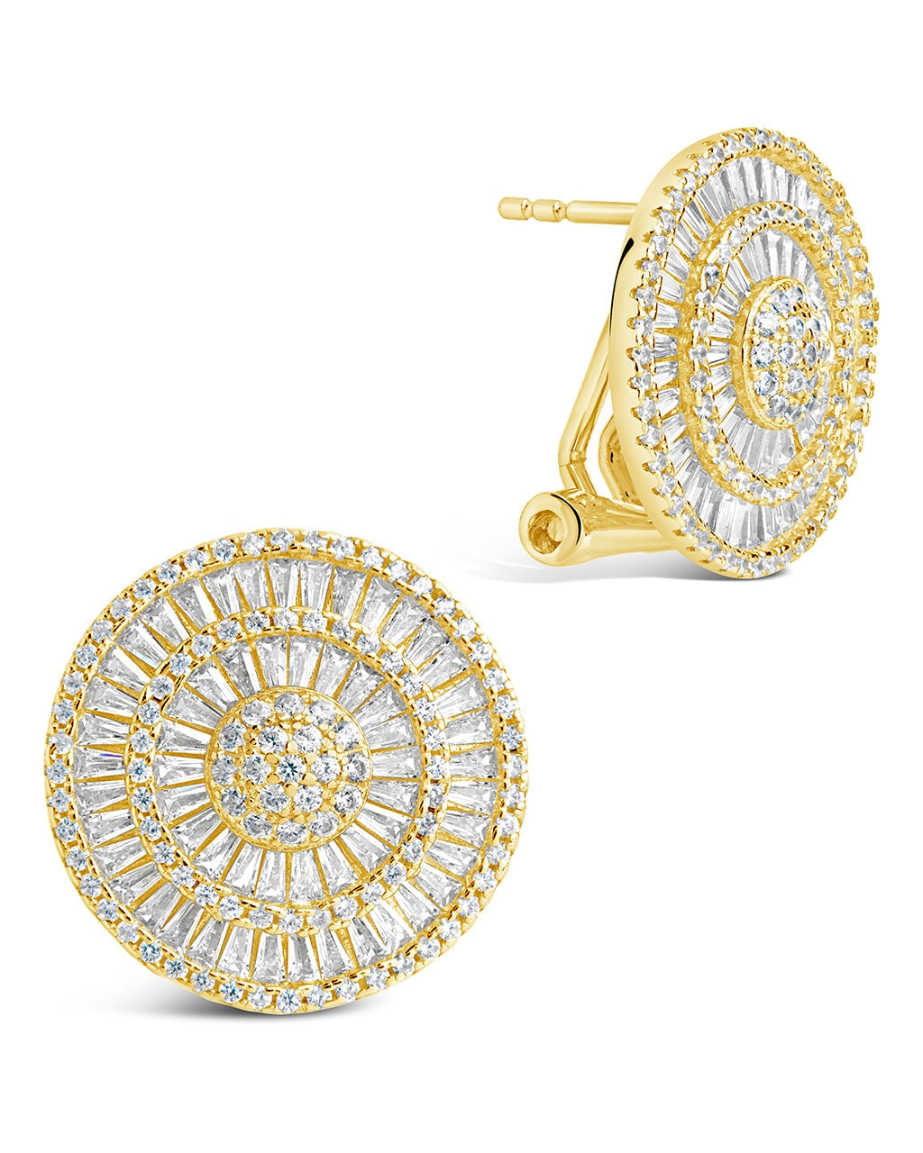 Sandy CZ Circle Stud Earrings for Women - Sparkling Cubic Zirconia Stud Earrings - Elegant & Dainty Jewelry for Everyday Wear, Parties & Gifts