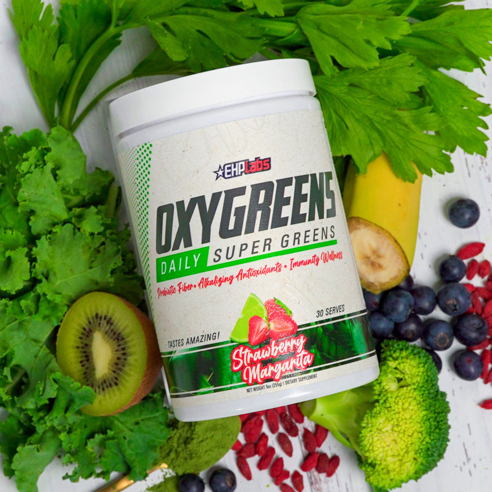 EHP Labs OxyGreens Superfood Powder - 30 Servings | Antioxidant & Detox Supplement for Energy & Immunity Boost | Perfect for Smoothies, Juices & Daily Wellness Routine