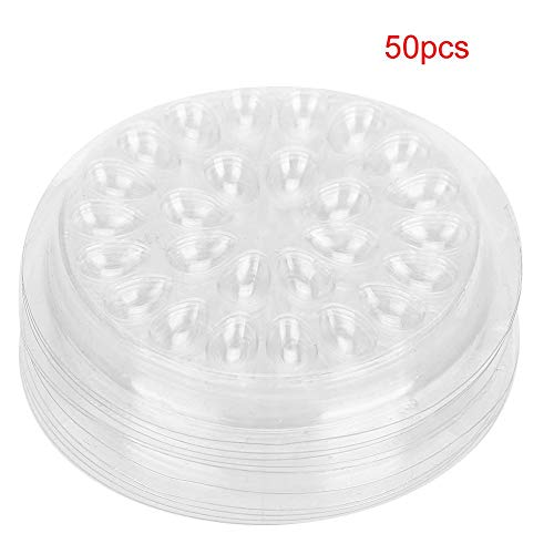 50pcs Disposable Eyelash Glue Holder - Transparent Plastic Lash Extension Glue Stand Pad for Professional & Home Use | Perfect for Eyelash Extension, DIY Makeup & Salon Application