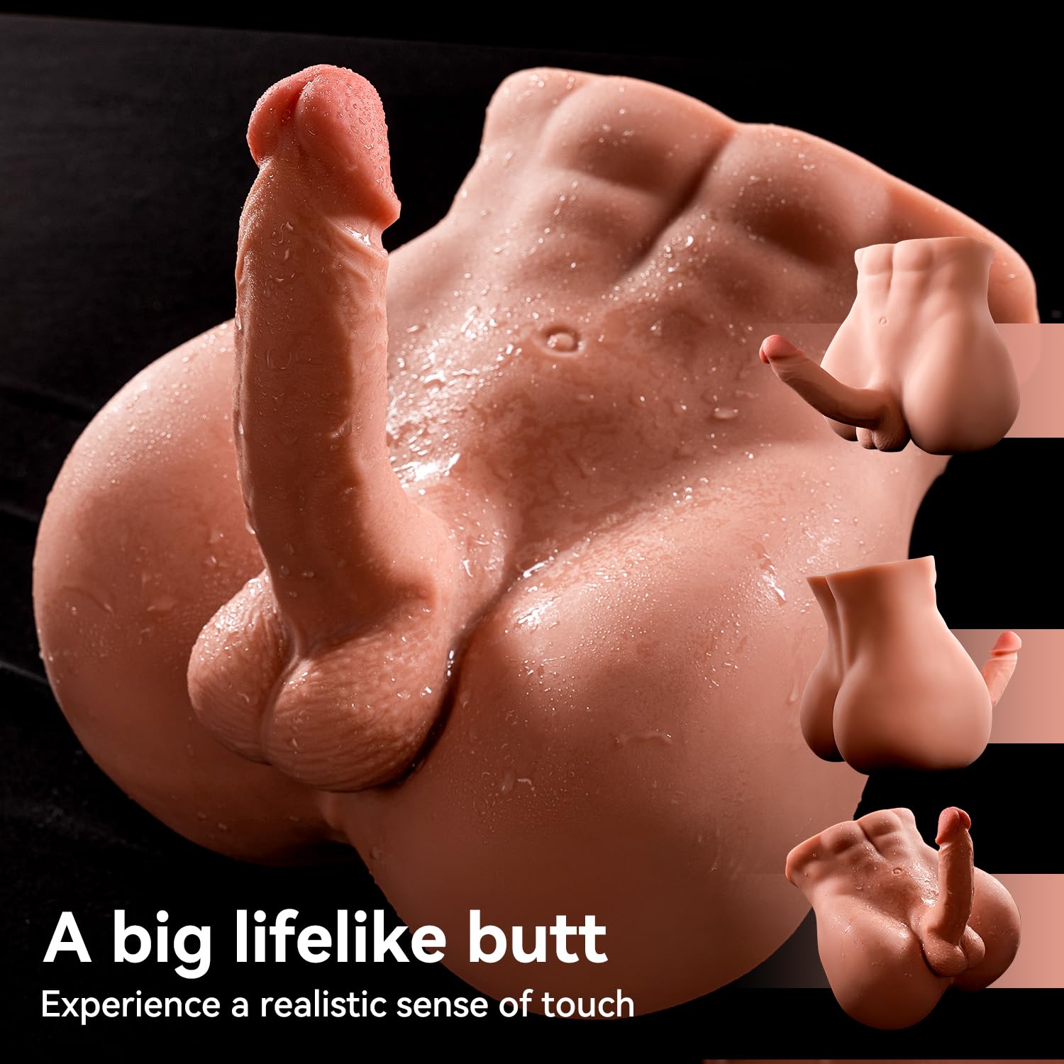 12LB Realistic Male Sex Doll with Lifelike Dildo & Big Butt - 2-in-1 Torso Masturbator for Women, Couples & Gay Adults - Flexible 360° Anal Toy for Enhanced Solo & Partner Play - Perfect for Discreet Home Use & Spicing Up Relationships (Brown)