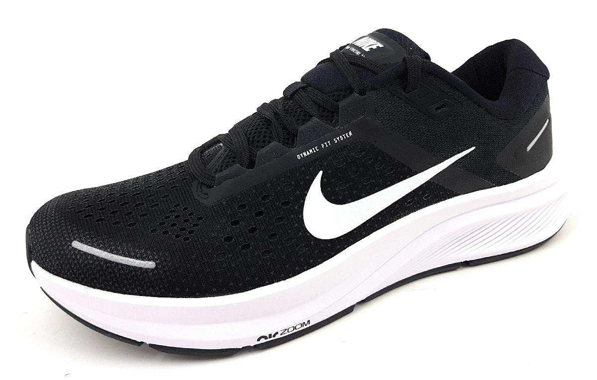 Nike Men's Air Zoom Structure 23 Trail Running Shoes - Black/White/Anthracite - Size 8 | Lightweight Cushioned Sneakers for Hiking, Outdoor Jogging & Rough Terrain Adventures