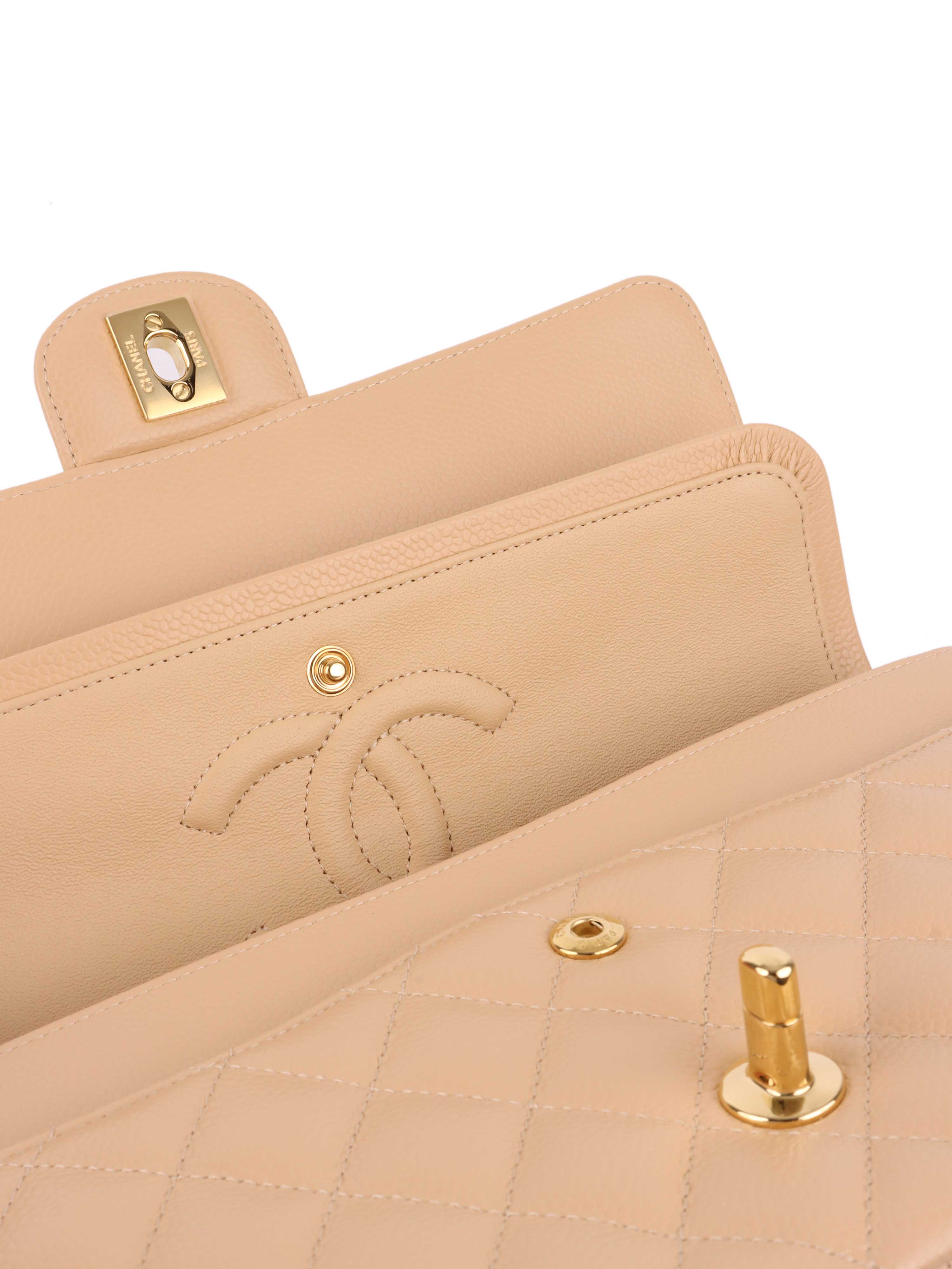 Chanel Beige Medium Classic Flap Bag - Timeless Luxury Handbag for Women | Perfect for Work, Evening Events & Special Occasions