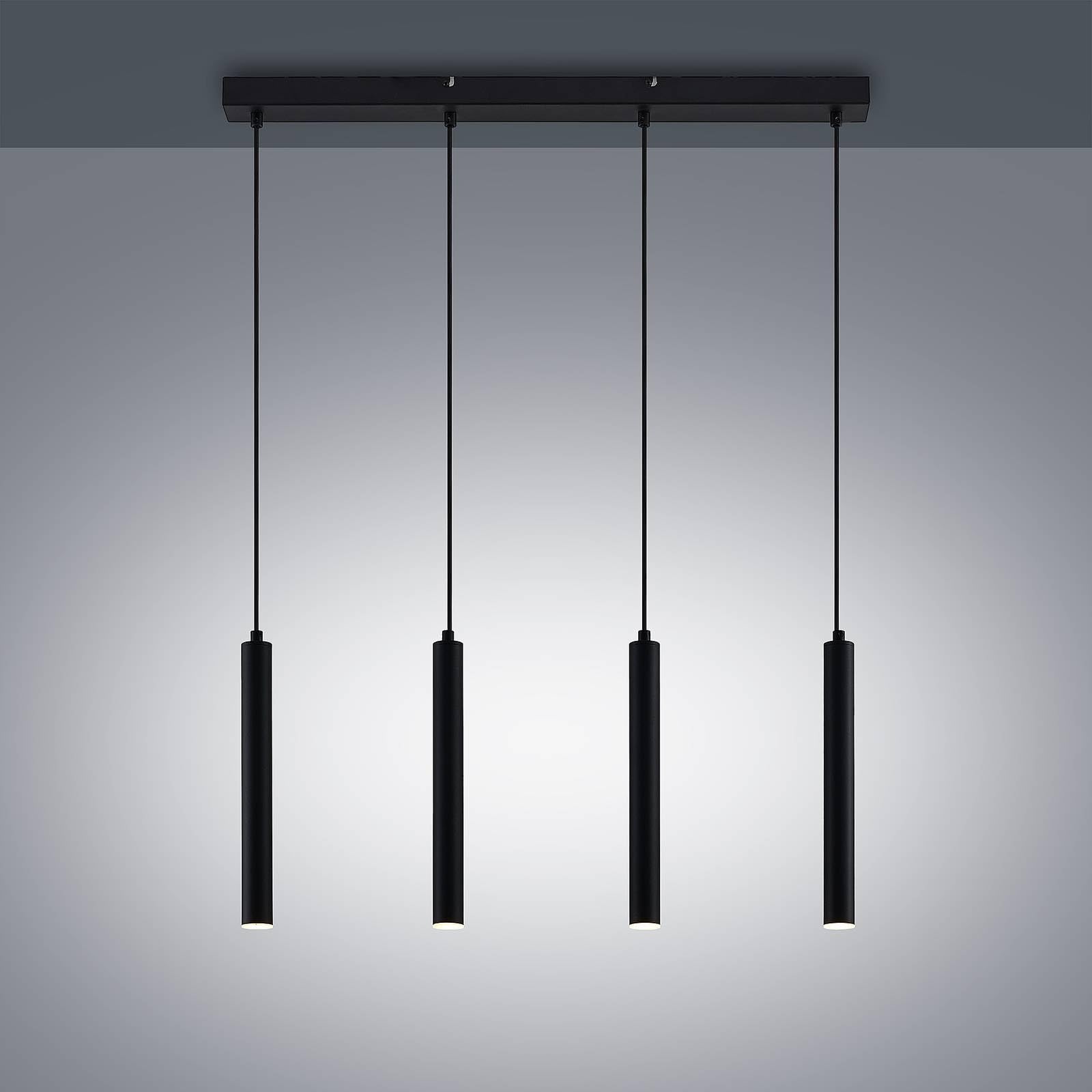 Arcchio Kammeron Modern Black Metal Pendant Lamp - 4 Lights with Bulb Included | Hanging Ceiling Light for Living Room & Dining Room Decor