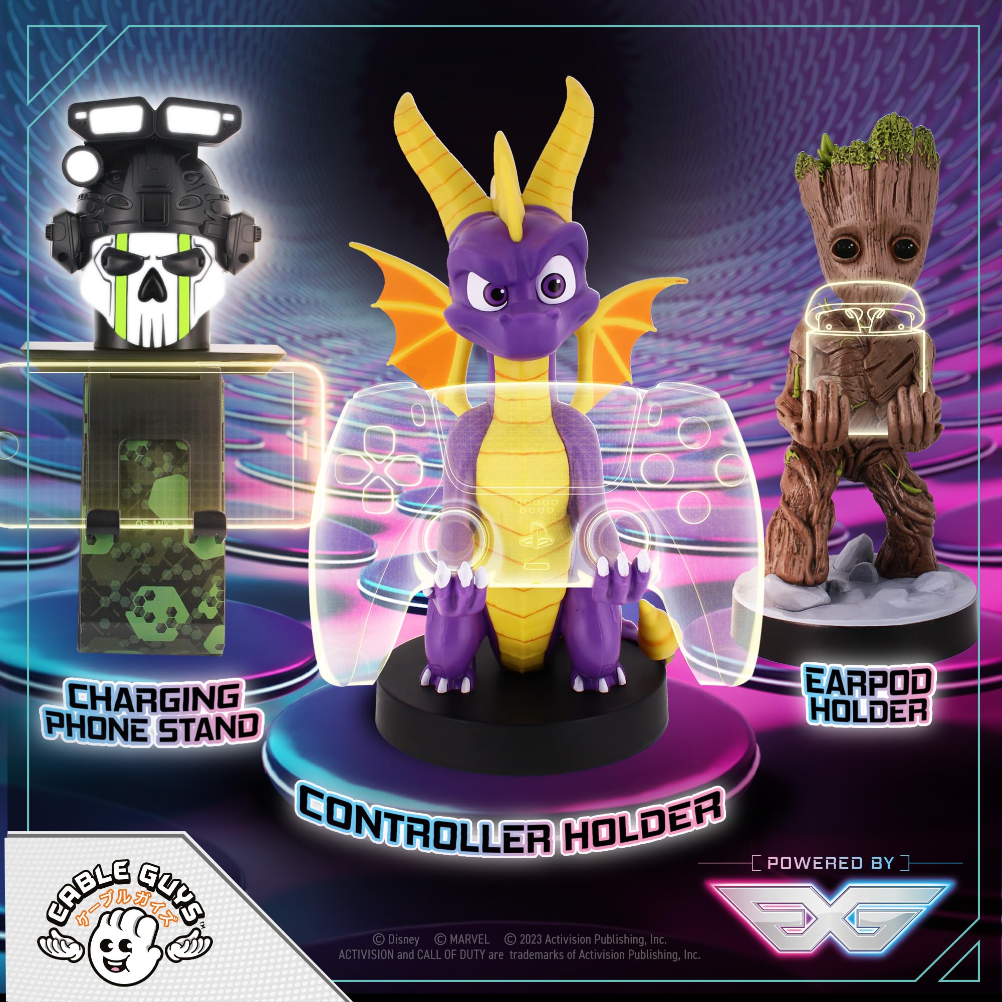 Cable Guys Spyro The Dragon Controller Holder & Phone Stand - Compatible with Xbox, PlayStation, Nintendo Switch - Perfect Gaming Accessory for Desk Organization & Phone Display
