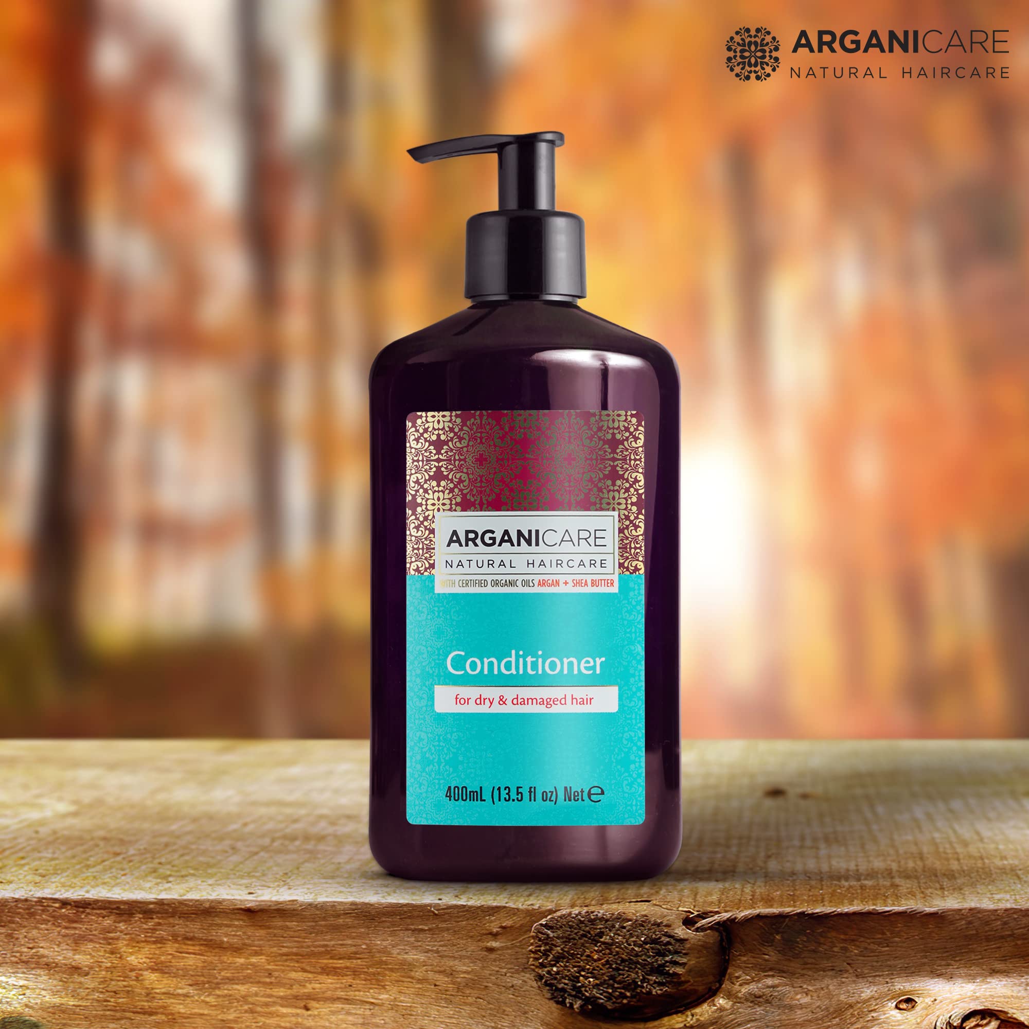 Arganicare Natural Argan Oil Deep Conditioner for Dry Damaged Hair - Jojoba Oil, Shea Butter & Silk Infused - Moisturizing Hair Treatment with Vitamins B5 & E for Men, Women & Kids (13.5 fl oz) | Perfect for Daily Hair Care, Salon-Quality Results at Home, and Repairing Heat-Damaged Hair