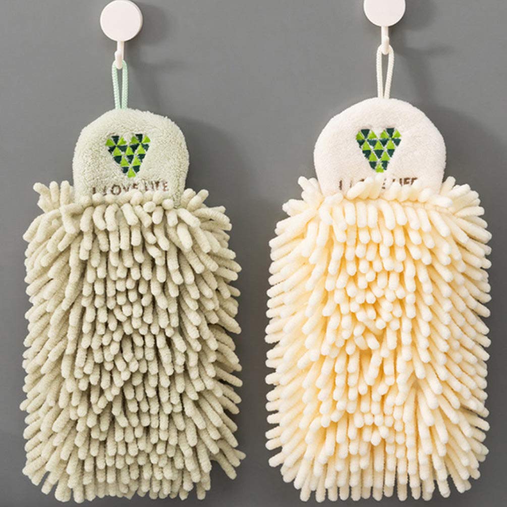 Cabilock Chenille Bathroom Hand Towels - Soft & Absorbent 1-Piece Hanging Towel for Kitchen & Bathroom | Perfect for Hand Drying, Wiping, and Decorative Use