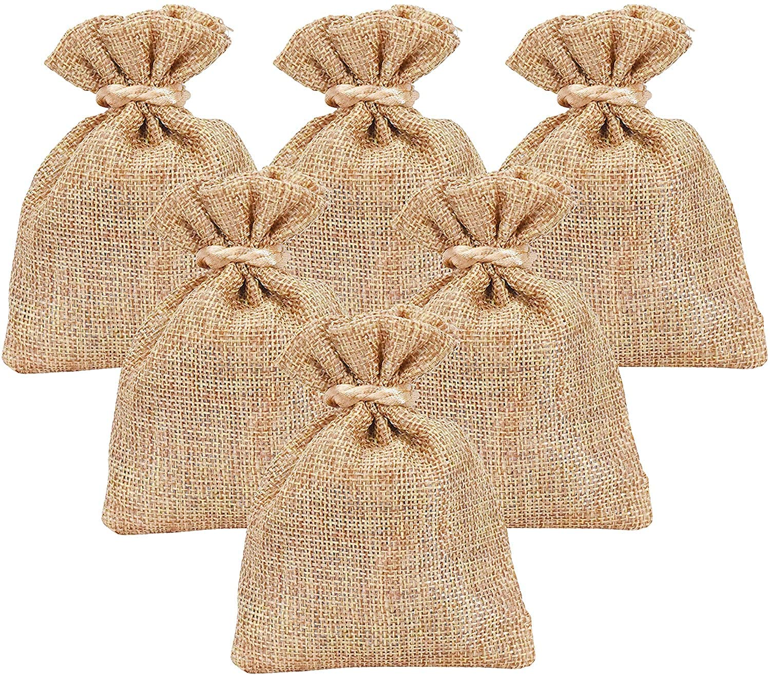 Mandala Crafts Burlap Drawstring Bags - 3X4 Inch Small Linen Pouches (20 Pack) - Rustic Wedding Favor Bags for Coffee, Candy & Party Gifts | Perfect for DIY Crafts, Bridal Showers & Holiday Gift Packaging