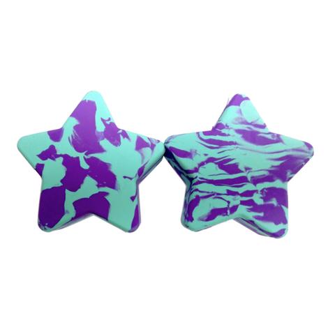 RollerStuff Twinkle Toes Adjustable Toe Stops Sully Swirl - Purple & Aqua Roller Skating Accessories for Derby, Artistic & Outdoor Skating