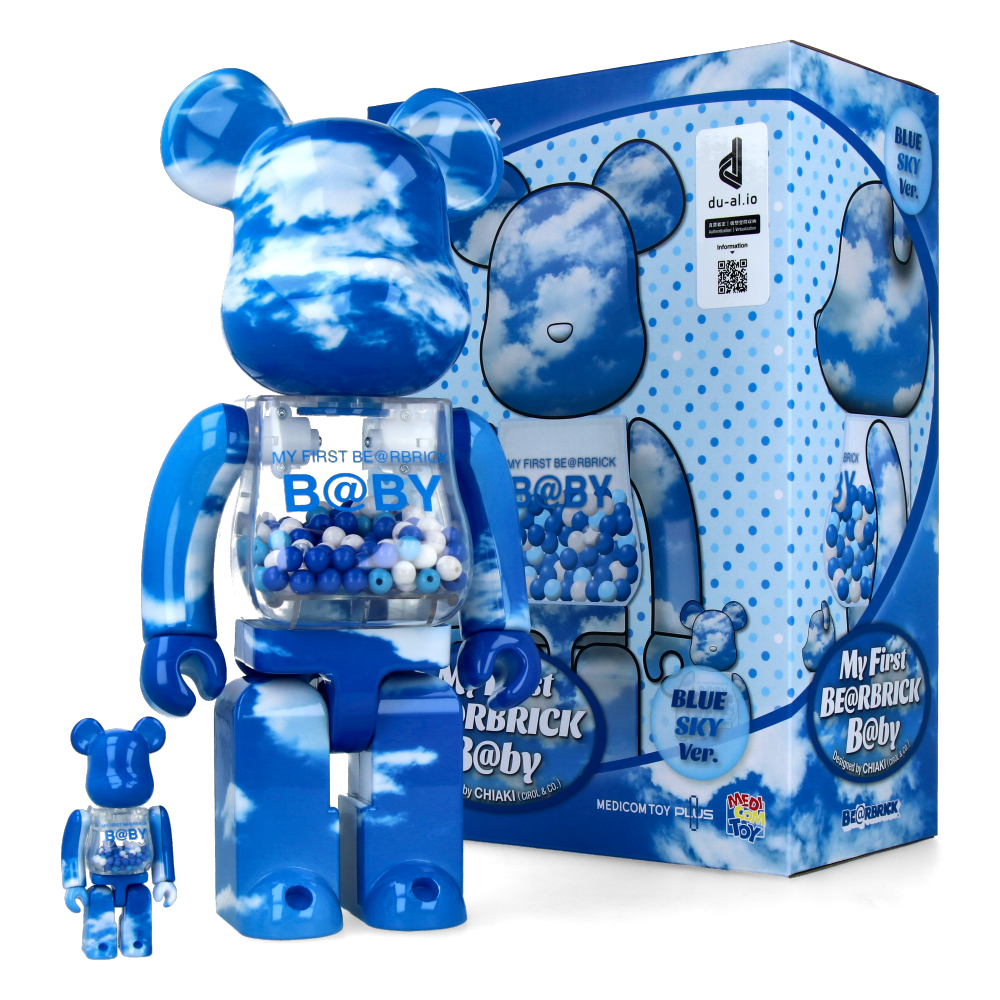 400% + 100% Bearbrick My First Baby (Blue Sky) - Limited Edition Collectible Art Toy for Display & Investment | Perfect for Home Decor, Office Display, and Gift Giving