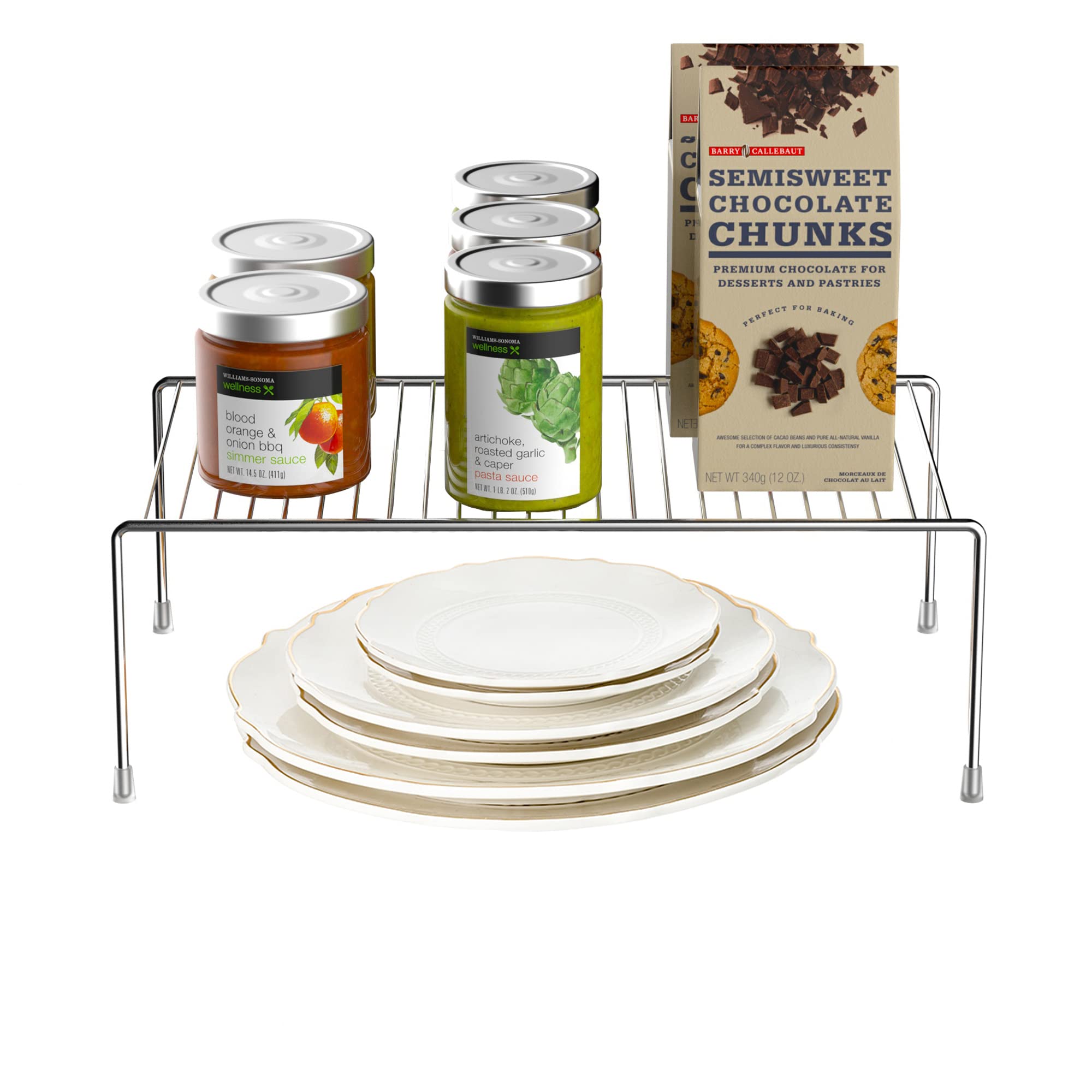 iPEGTOP 6-Pack Medium Kitchen Cabinet Shelf Organizer (13 x 9.4 Inch) - Rustproof Wire Storage Rack for Bathroom, Pantry & Countertop Organization - Space Saving Shelves for Utensils, Spices & Kitchen Supplies - Perfect for Small Apartments & Cluttered Cabinets
