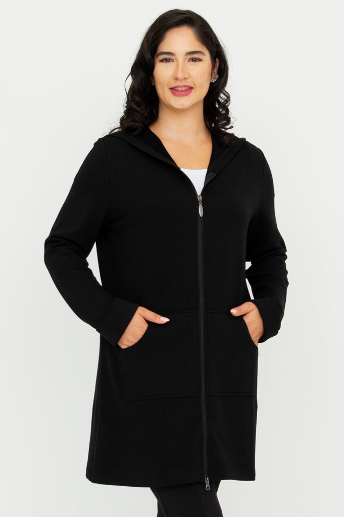Cortes Jacket for Men & Women - Soft Bamboo Fleece Lined Winter Coat in Black - Perfect for Outdoor Activities & Casual Wear