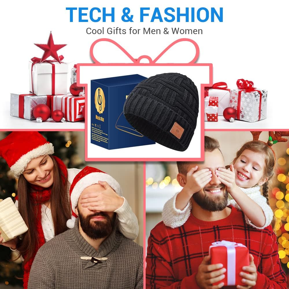 EverPlus Bluetooth Beanie Hat for Men & Women - Wireless Headphone Winter Knit Cap with Built-in Speakers - Perfect Gift for Adults, Stocking Stuffers (Ideal for Skiing, Running, Commuting & Outdoor Activities)