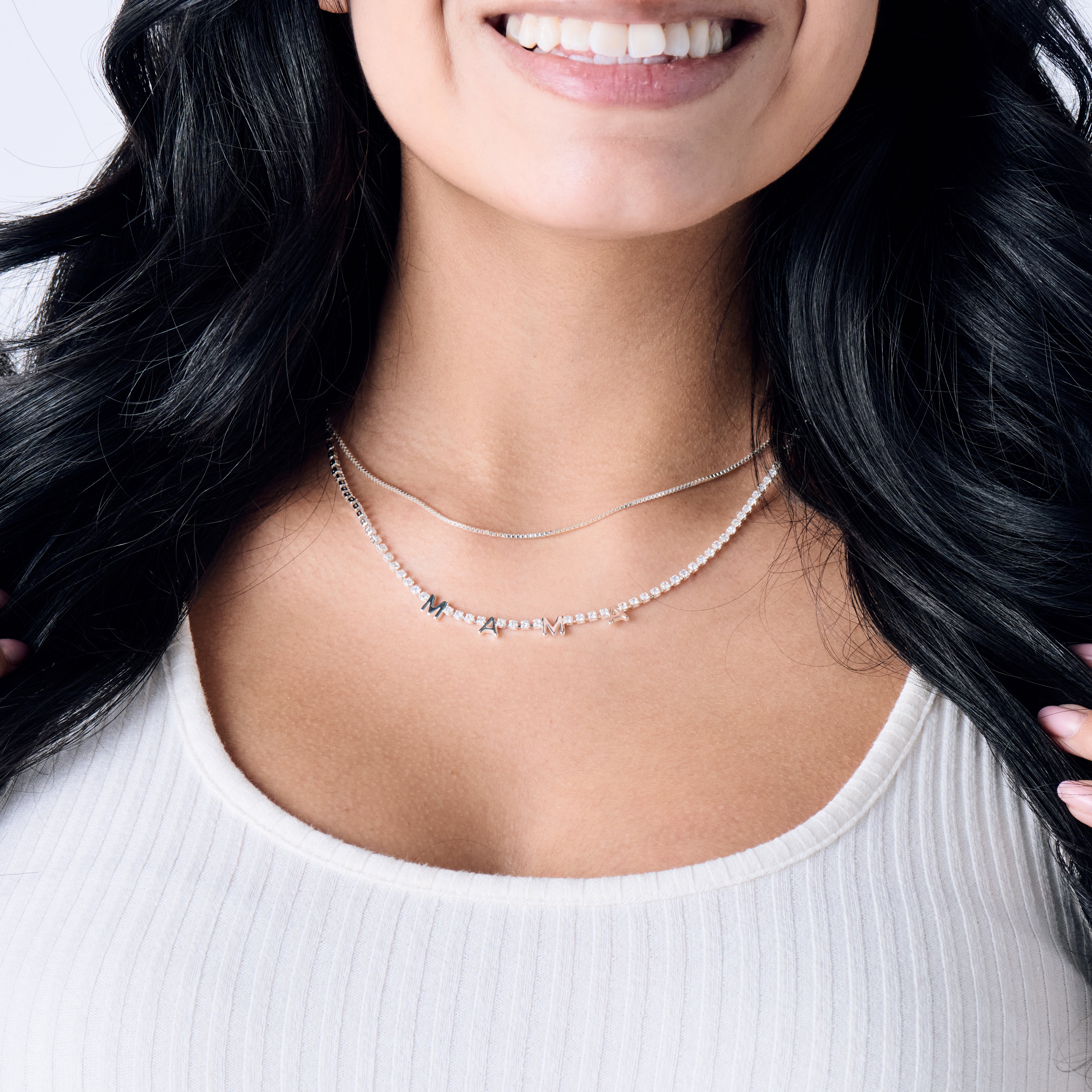 Elegant Mama Crystal Tennis Necklace for Women - Sparkling Rhinestone Choker for Parties, Weddings & Special Occasions