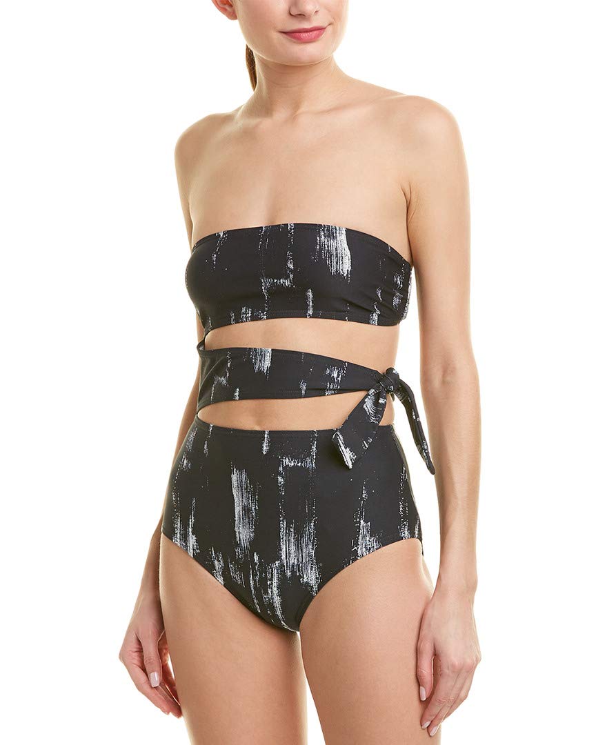 Proenza Schouler One-Piece Printed Bandeau Swimsuit for Women | Summer Beach Vacation & Pool Party Essential | Flattering High-Cut Design