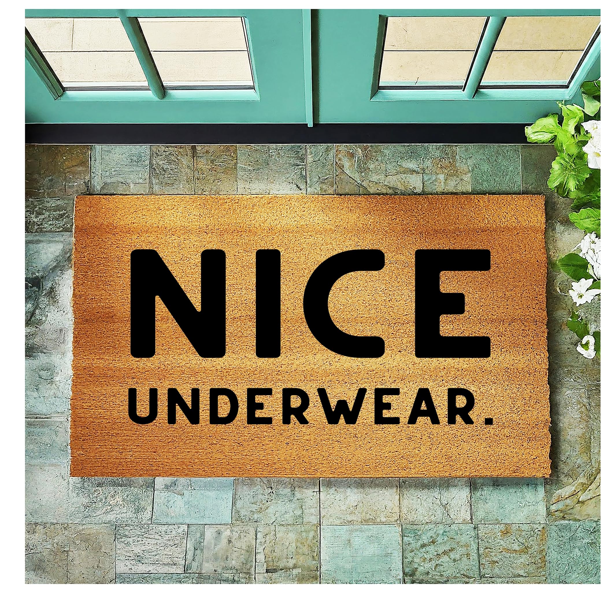 Funny Underwear Doormat - Humorous Welcome Mat for Front Door, Premium Quality Coir Entryway Rug, Durable & Non-Slip - Perfect for Bathroom, Laundry Room or Funny Housewarming Gift (STK1141)