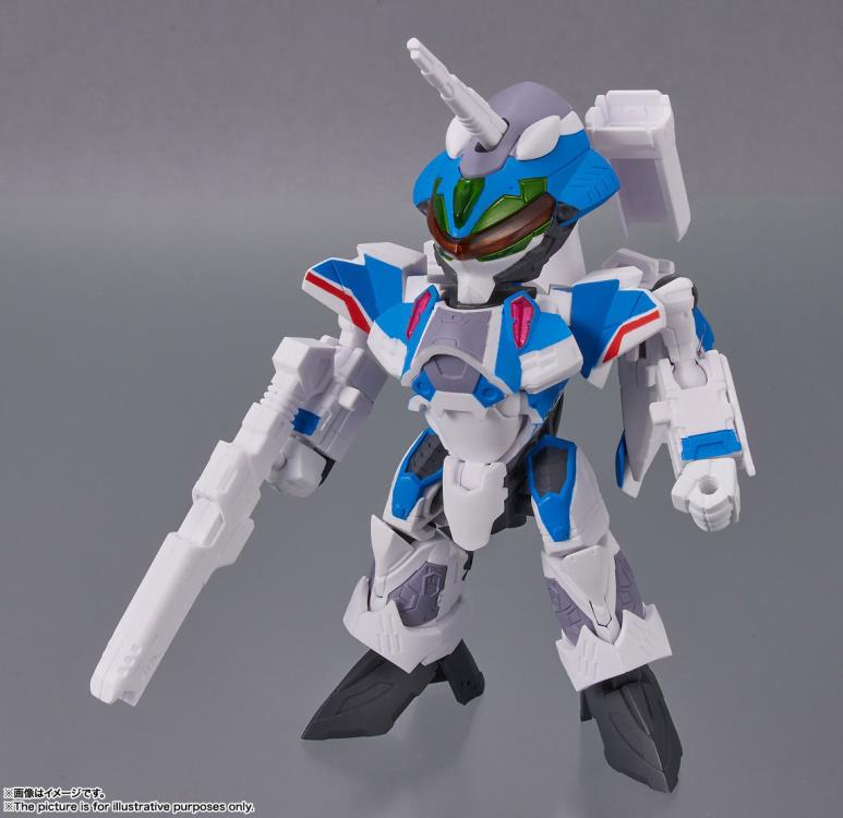 Bandai Tiny Session Macross Frontier VF-31J Siegfried Hayate Immelmann & Freyja Wion Action Figure Set - Anime Collectible for Display & Gifts