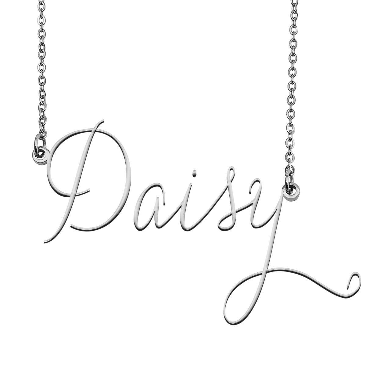 Custom Daisy Name Necklace - Personalized Name Plate Jewelry Gift for Women, Birthday, Anniversary | Elegant Layering Piece for Everyday Wear & Special Occasions
