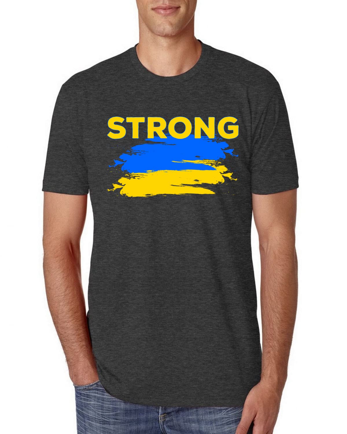 Ukrainian Strong Vintage Political Men's Premium Tri-Blend T-Shirt - Patriotic Graphic Tee for Casual Wear & Protest Events