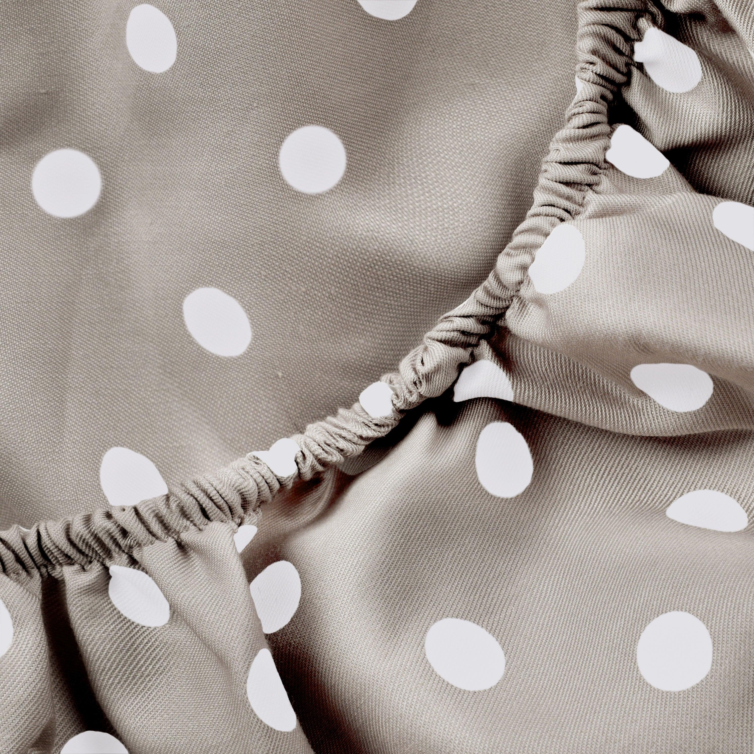 Polka Dot 600 Thread Count Cotton Blend Deep Pocket Sheet Set - Queen Size Bed Sheets for Comfortable Sleep - Perfect for Master Bedroom, Guest Room & Dorm