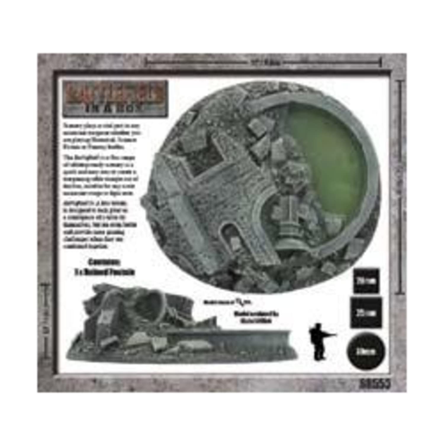 Flames of War Battlefield in a Box: Ruined Fountain Terrain Set - WWII Wargaming Scenery for Tabletop Miniature Battles | Perfect for Historical War Game Displays & Diorama Building