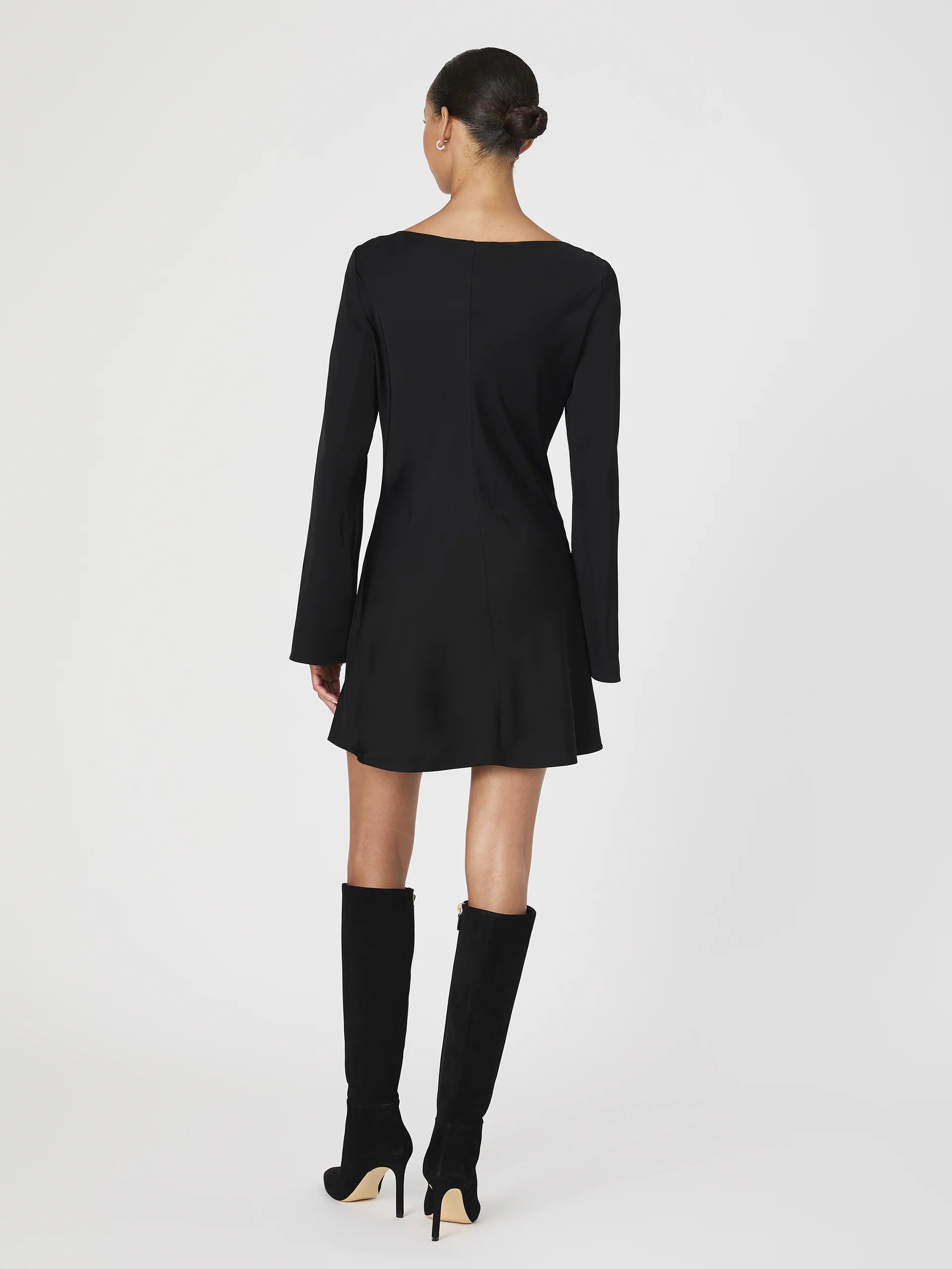 Ennis Satin Long Sleeve Mini Dress for Women - Elegant Party & Evening Wear - Perfect for Cocktail Dresses, Night Out, and Special Occasions