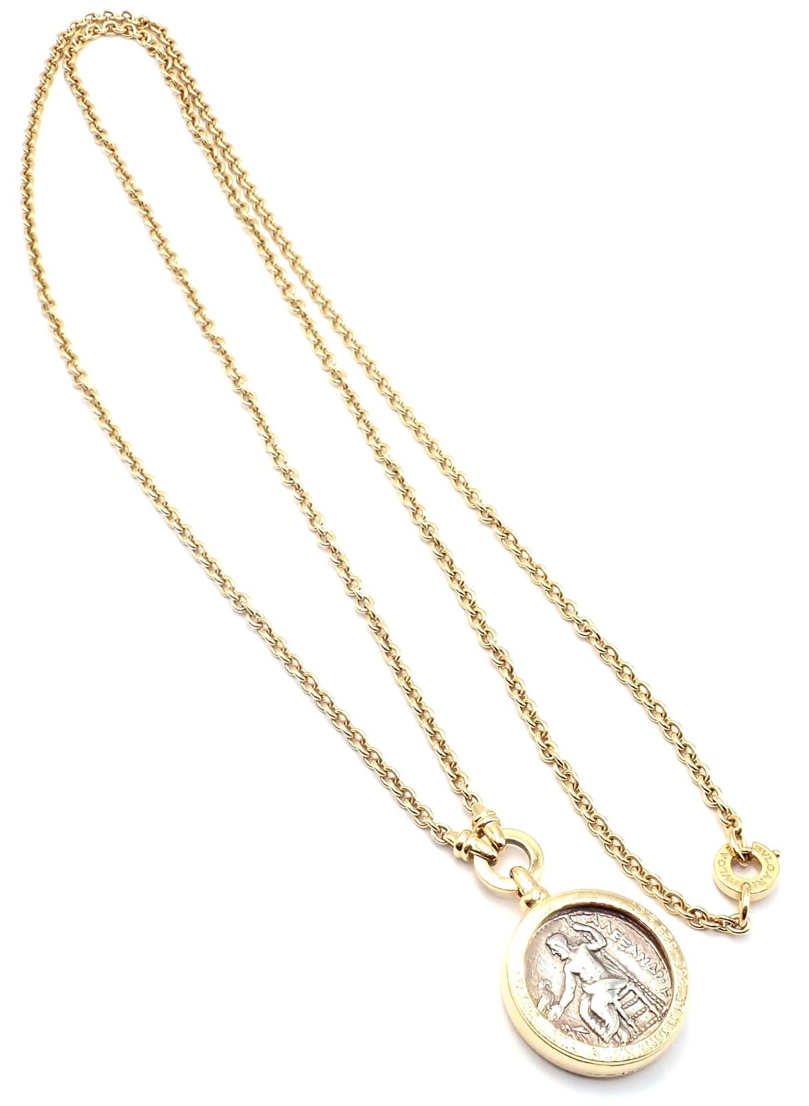 Authentic Bvlgari 18k Yellow Gold Antique Coin Monete 38