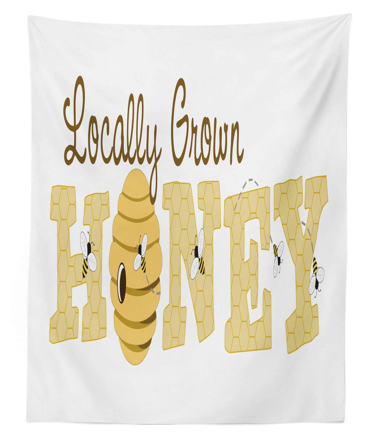 Ambesonne Honey Bee Tapestry - Twin Size Wall Hanging for Bedroom Decor
