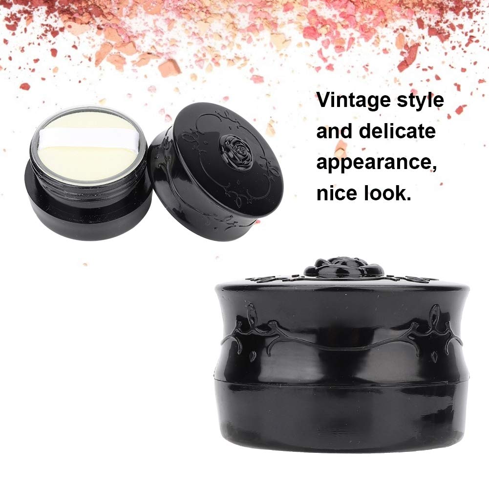 Vintage Rose Empty Loose Powder Dispenser Box with Powder Puff - Black Cosmetic Case for Makeup Organization | Perfect for Travel, Home Vanity & Professional Makeup Artists