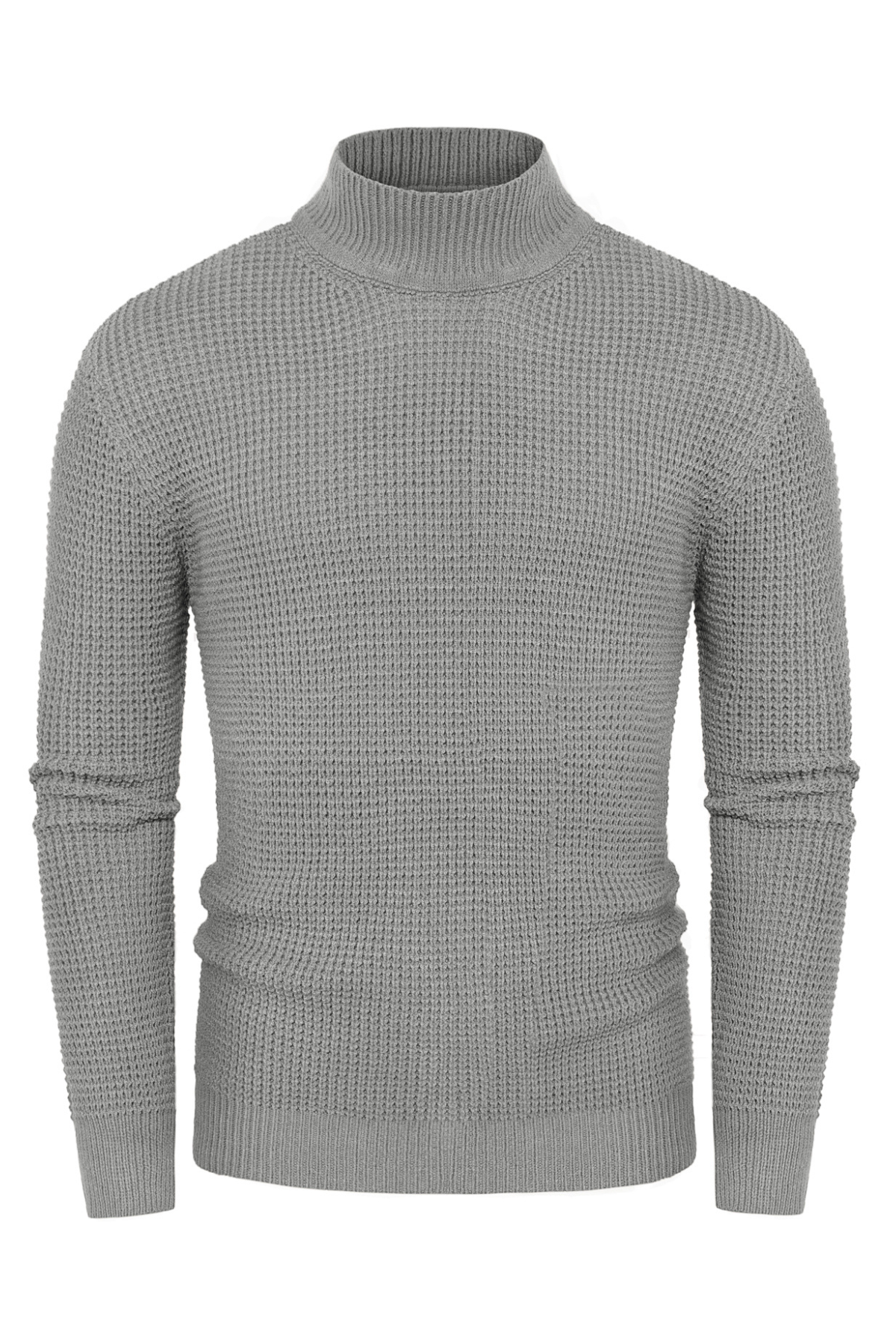Mock Neck Waffle Cable Knit Pullover Sweater for Women - Cozy Winter Warm Casual Wear