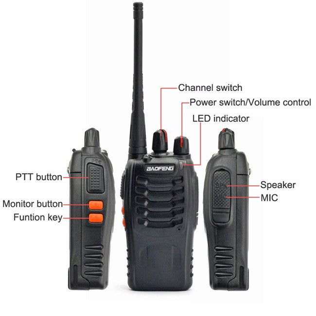 Baofeng BF 888S Two-Way Radio [2 Pack] - UHF 400-470MHz, 5W High Power, 16 Channels with CTCSS/DCS, Built-in Flashlight - Ideal for Outdoor Adventures, Construction Sites, and Emergency Communication
