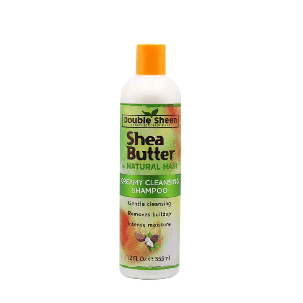 Double Sheen Shea Butter Creamy Cleansing Shampoo 12oz - Moisturizing & Nourishing Hair Care for Dry, Damaged Hair - Perfect for Daily Use & Salon-Quality Results at Home