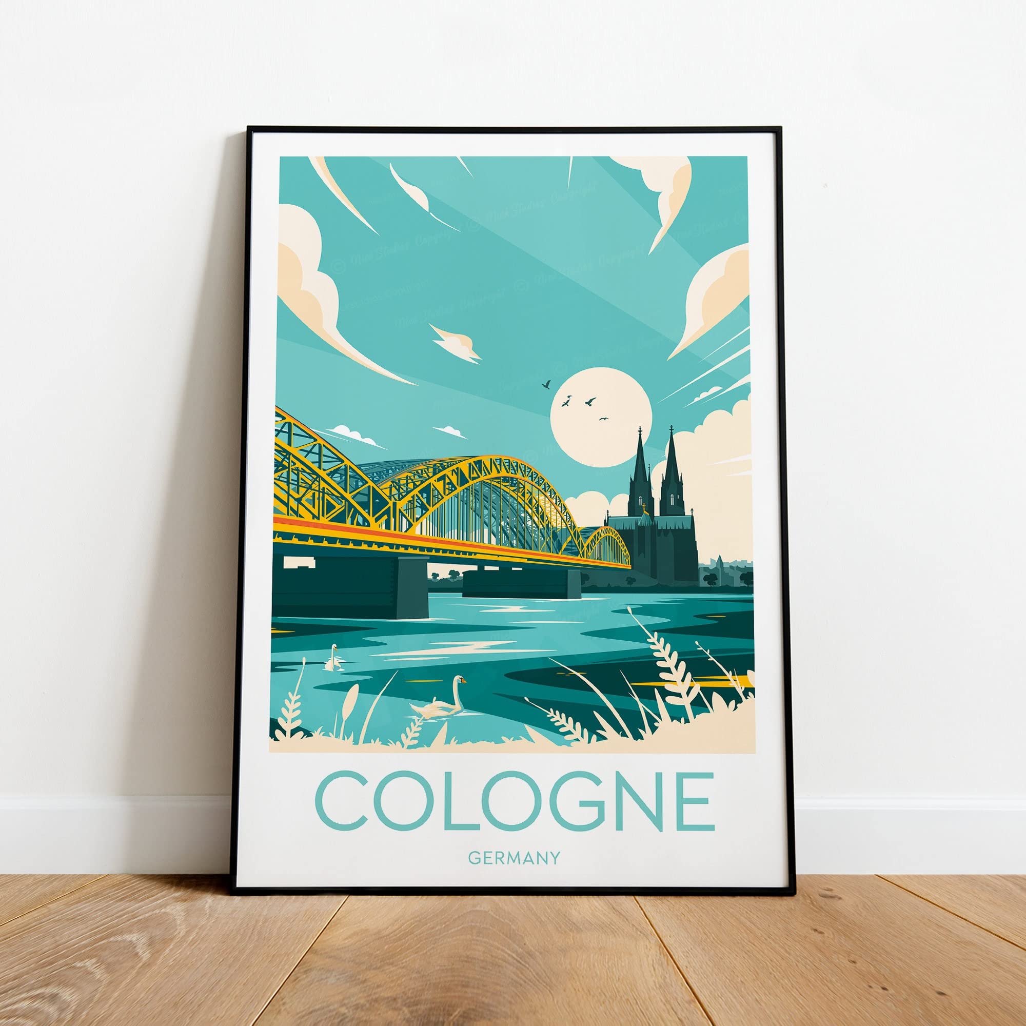 Vintage Cologne Germany Travel Poster - Cologne Wall Art Print for Home & Office Decor - Perfect for Living Room, Bedroom & Gift Ideas - 30