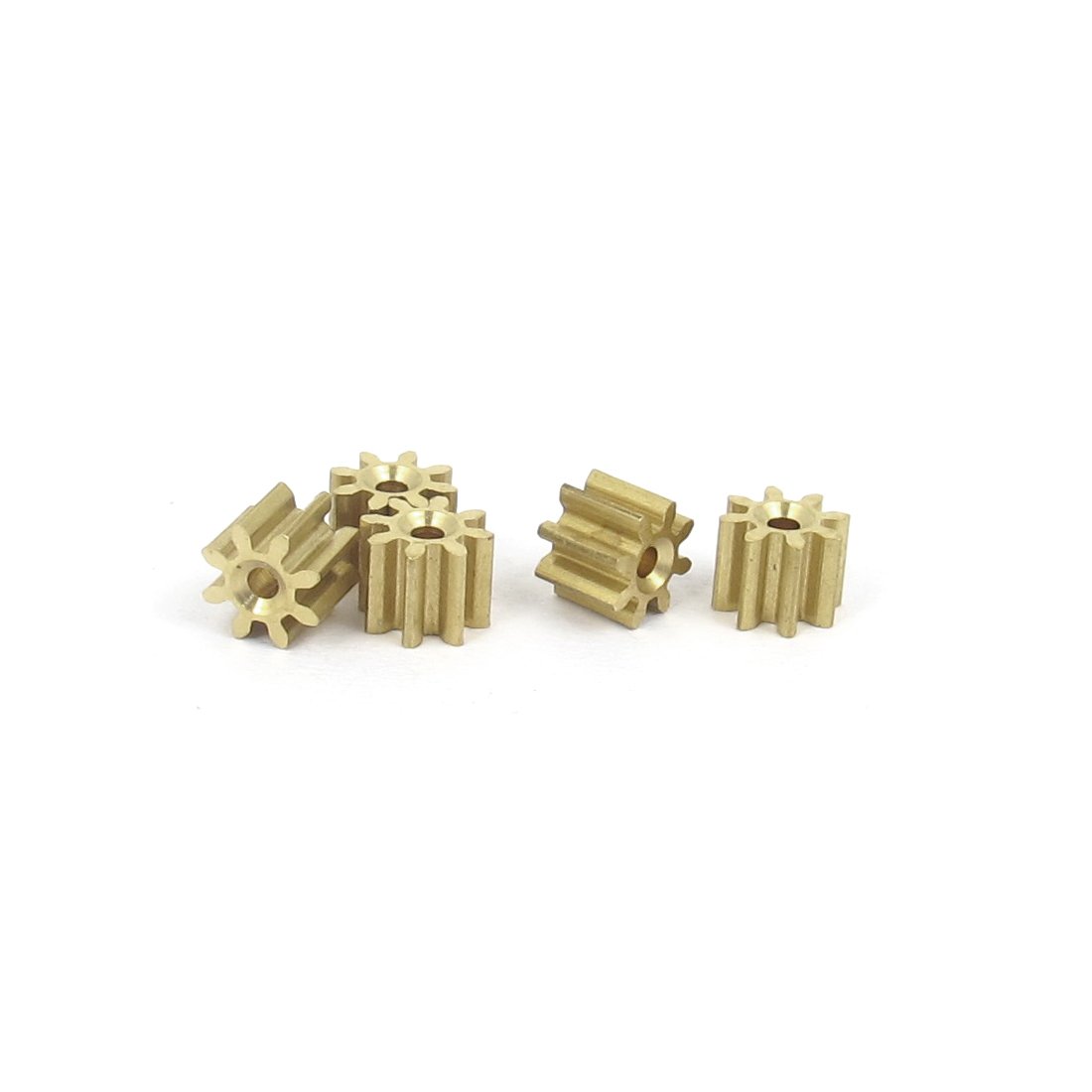 5Pcs 4mmx1mm 8 Teeth Brass Spur Gears for DIY Robotics - High Torque Motor Spindle Gears for RC Cars, 3D Printers & STEM Projects