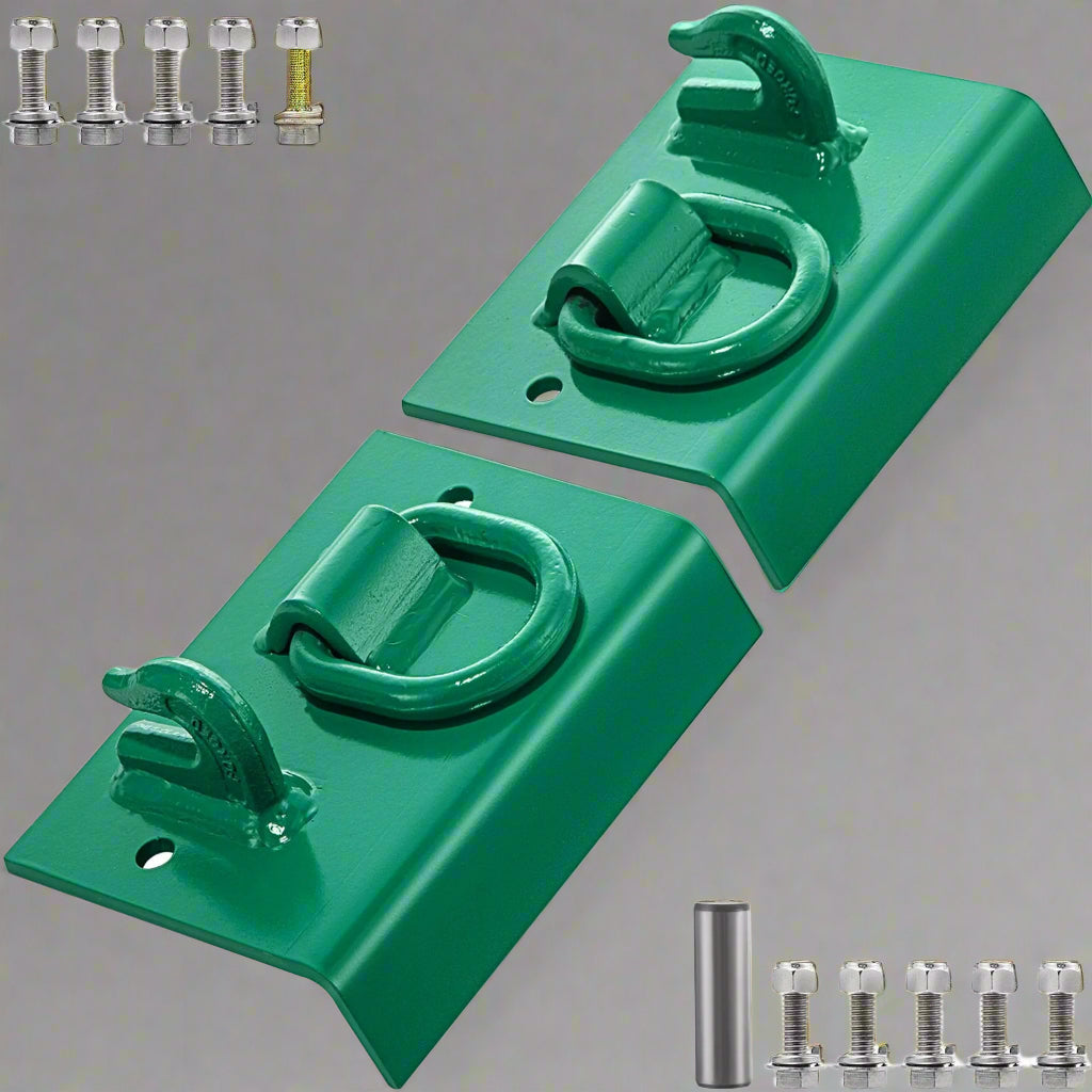Heavy Duty Tractor Bucket Tie Down Kit - Bolt On Grab Hooks & D Rings, 4700 lbs Capacity for Securing Loads | Farm Equipment, Hauling, Construction Use | SKU: 523466