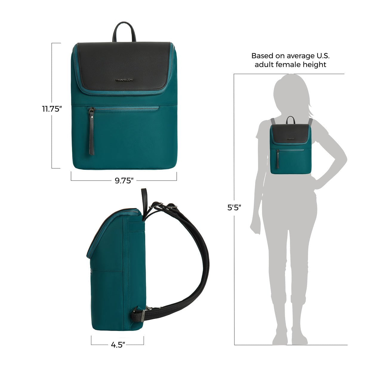 Travelon Anti-Theft Addison Backpack - Secure & Stylish Laptop Backpack for Commuters, Students & Travelers - Perfect for Work, School & Adventure Trips