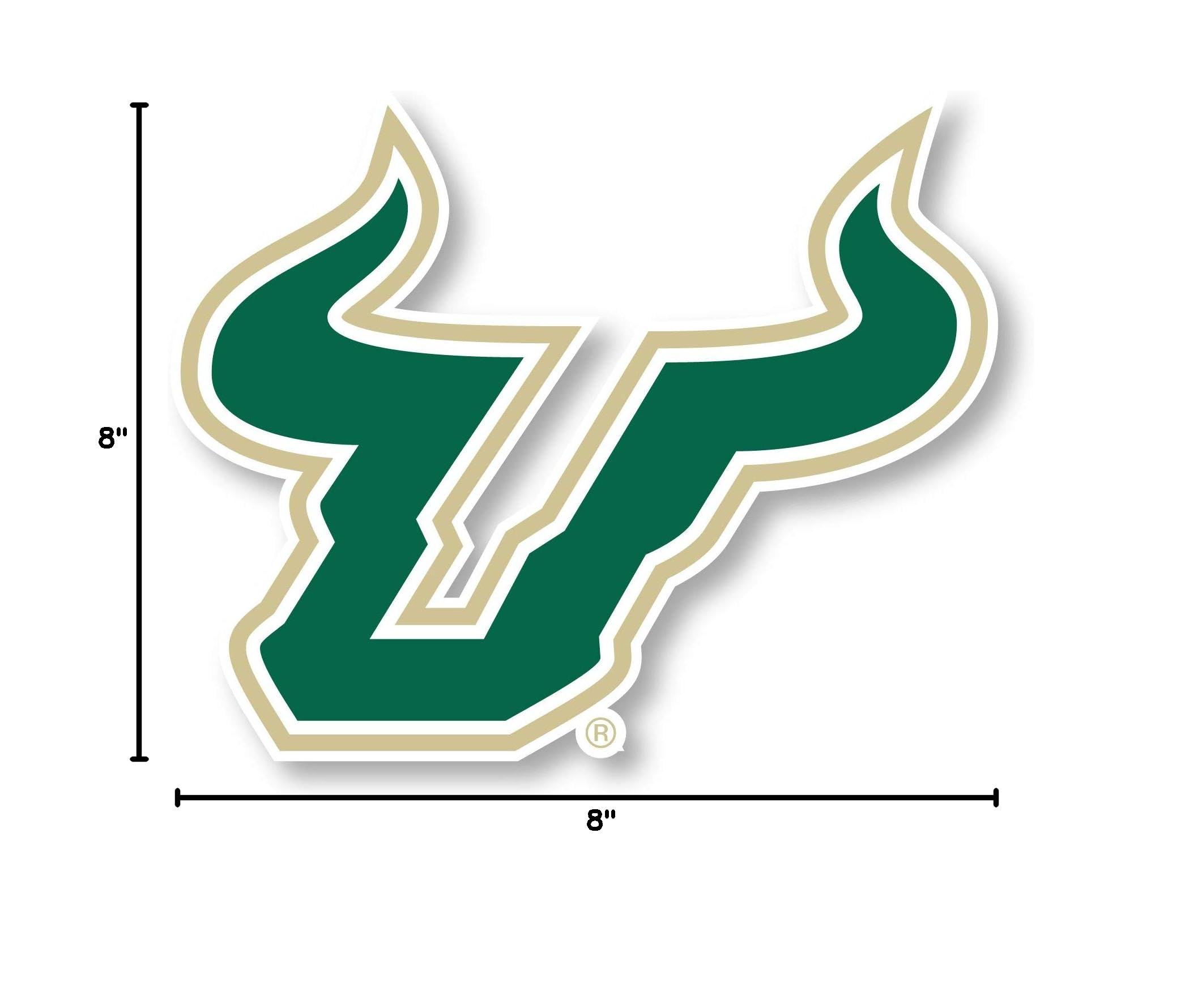 South Florida Bulls 8-Inch Vinyl Mascot Decal Sticker 4-Pack - Officially Licensed NCAA College Stickers for Cars, Laptops & School Spirit - Perfect for Game Day, Tailgating & Dorm Decor